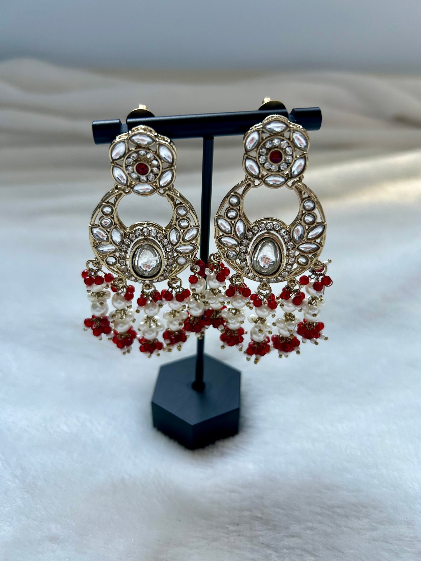 Red Kundan Earrings