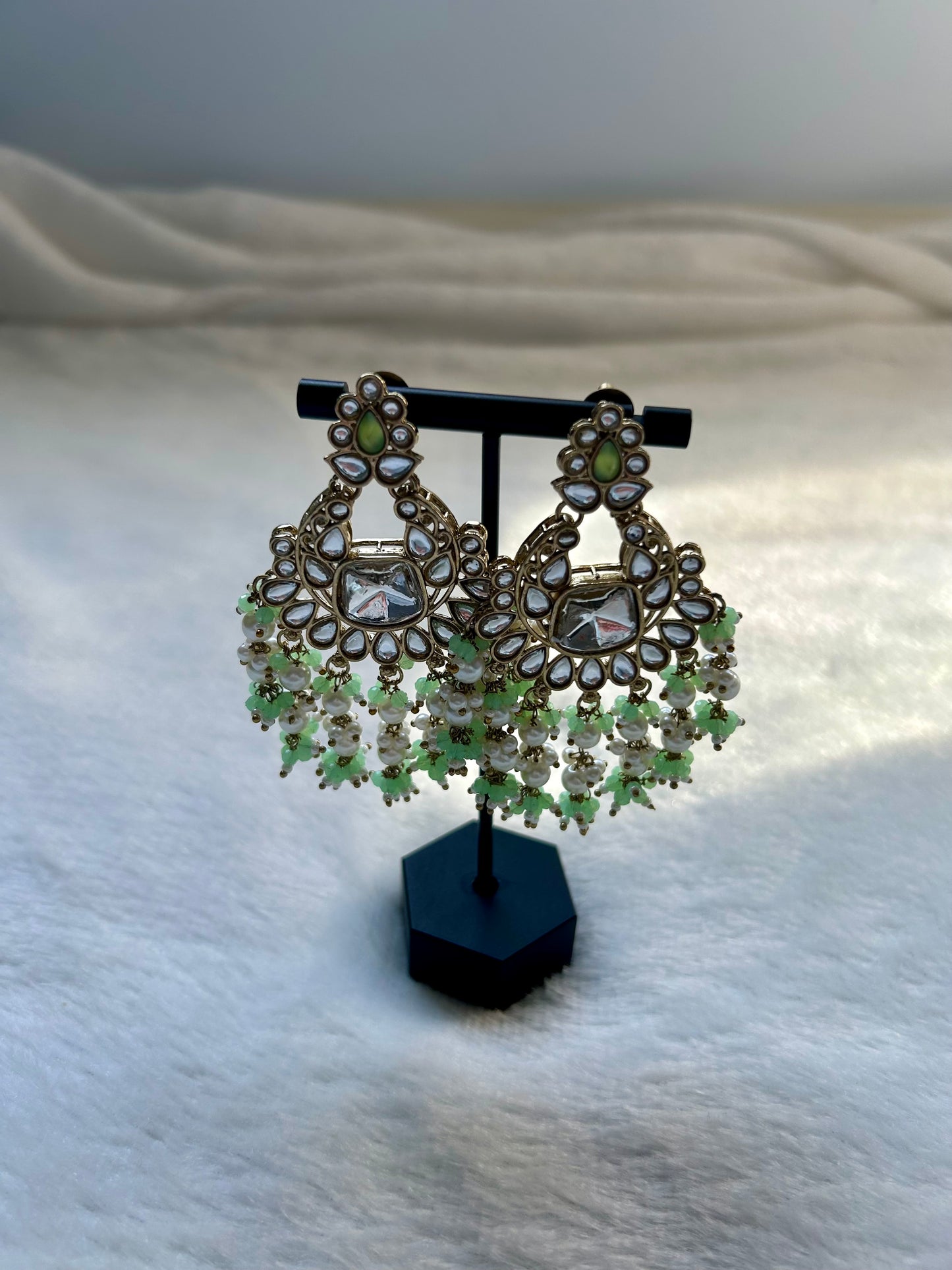 Light Green Kundan Earrings