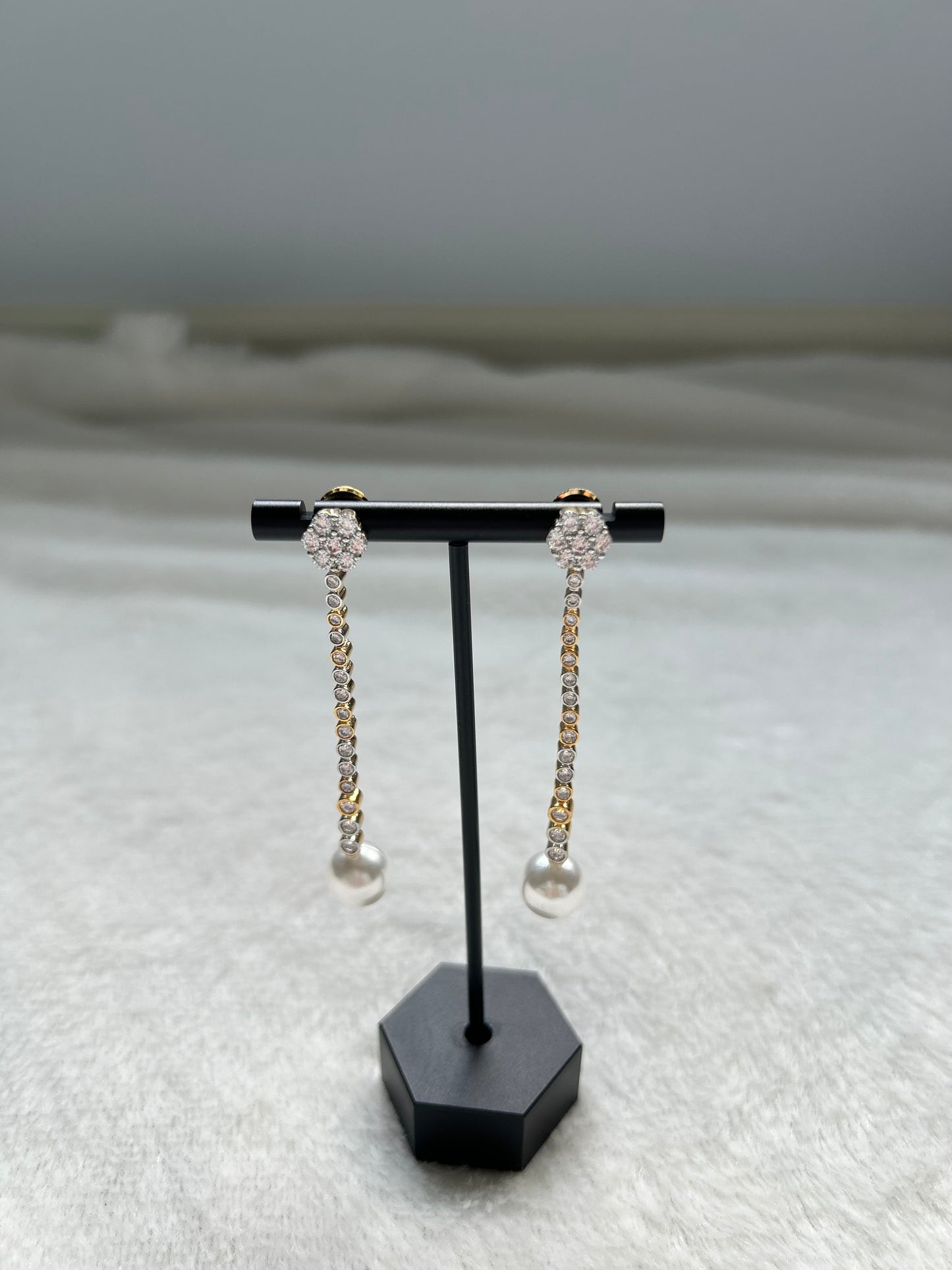 CZ Dual Toned Earrings