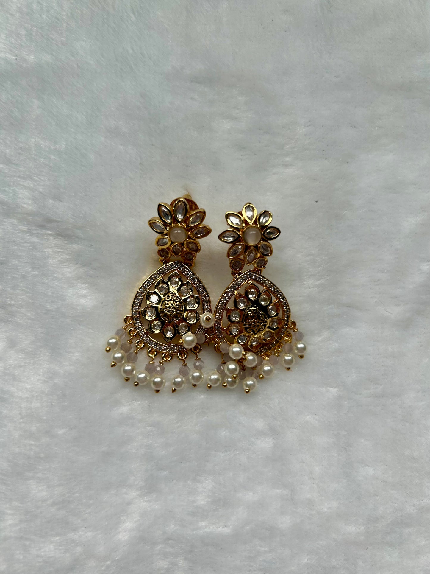 Grey Gold Crafted Earrings