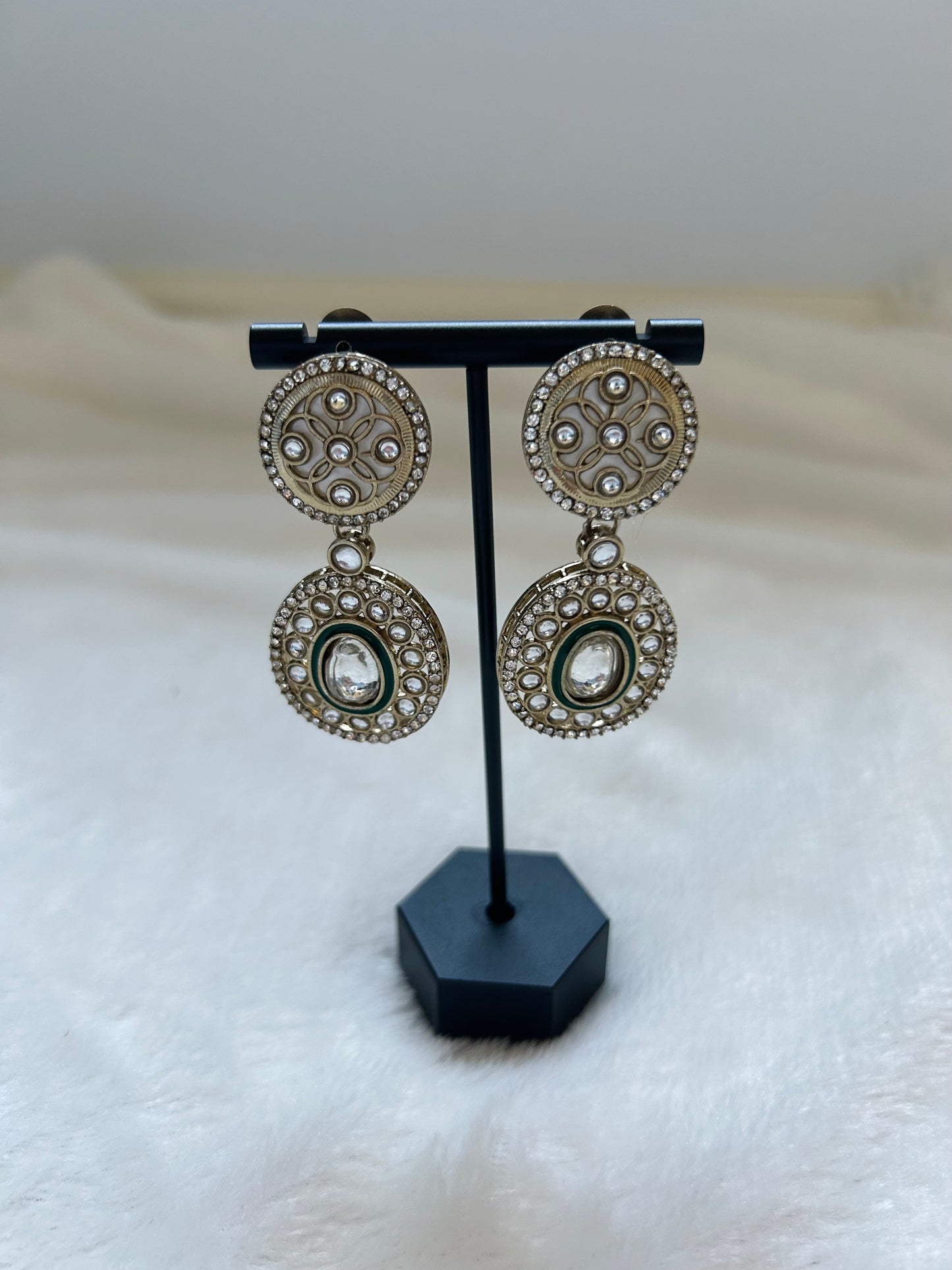 Emerald Green Kundan Earrings
