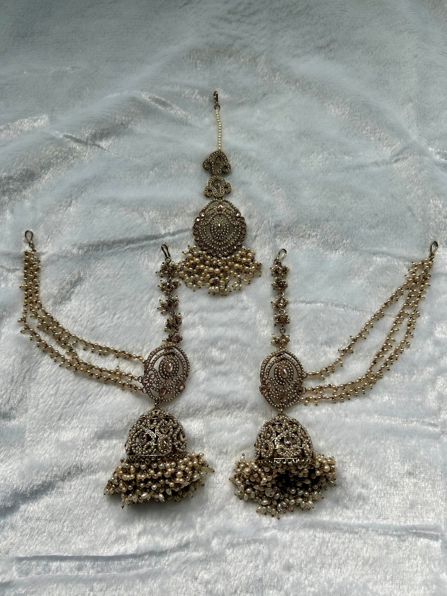 Golden Polki Sahara Jhumki Tikka Set