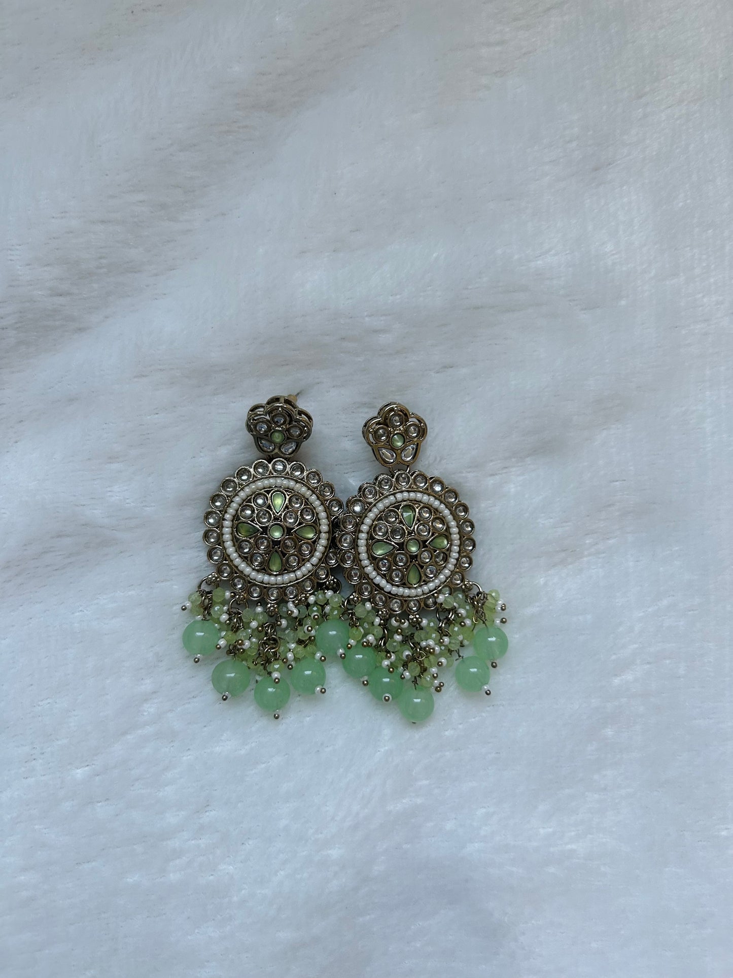 Light Green Kundan Earrings