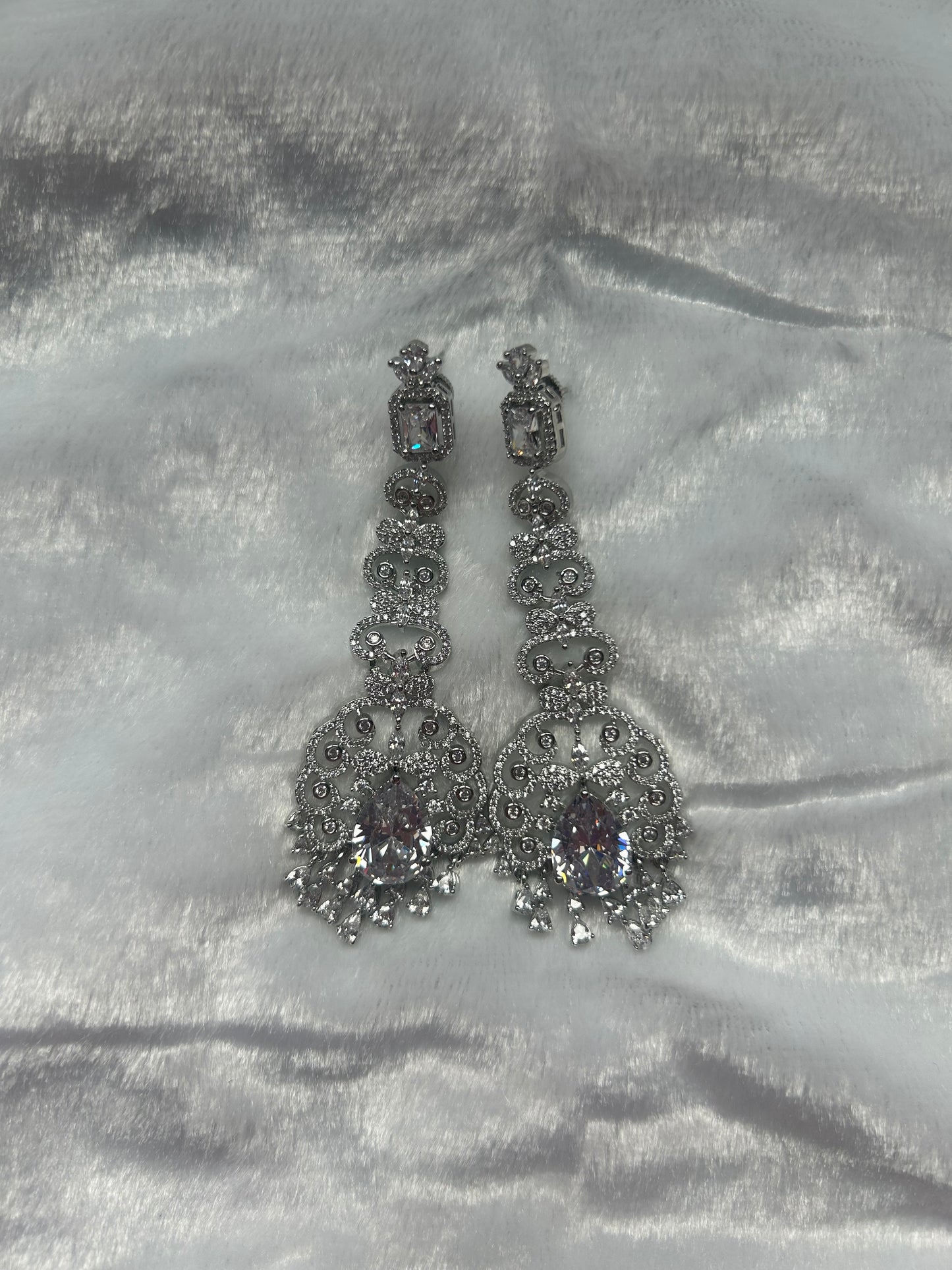 White AD Earrings