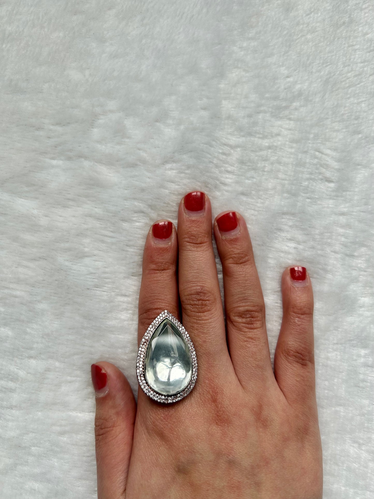 AD Rose Gold Teardrop Ring