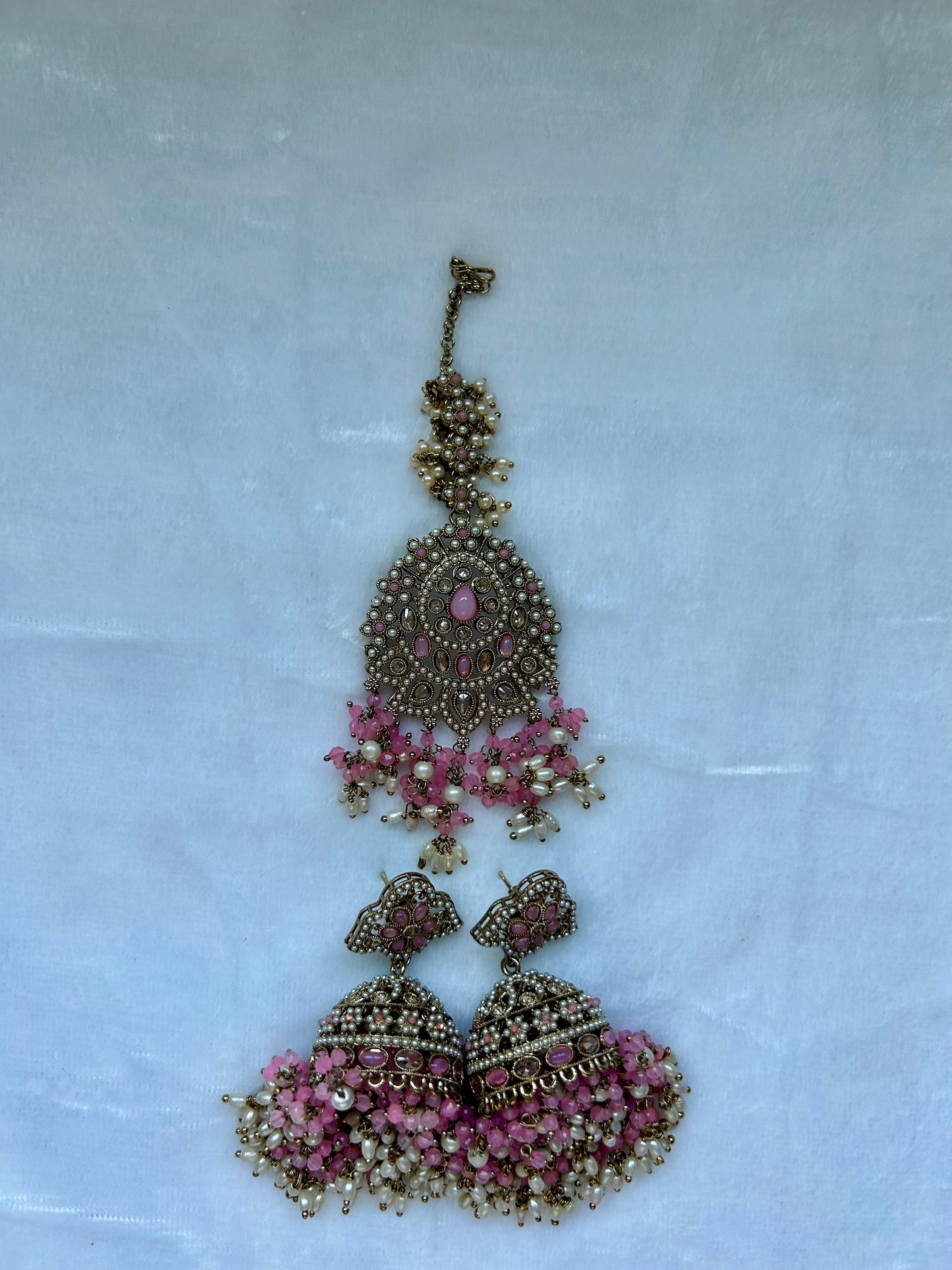Pink Polki Tikka Set