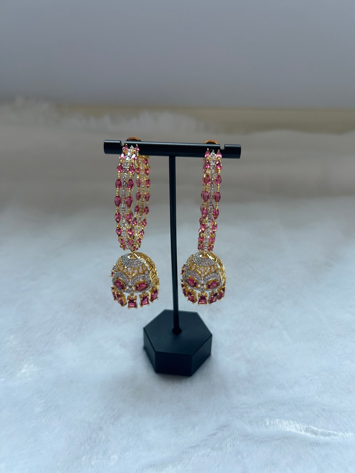 AD Red & Gold Jhumka Waliyaan