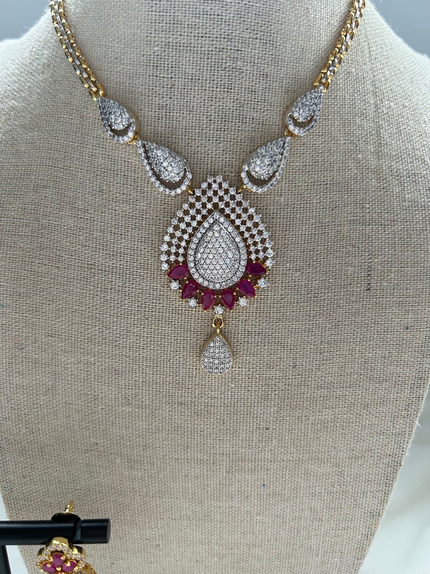 AD Ruby Pendant Set