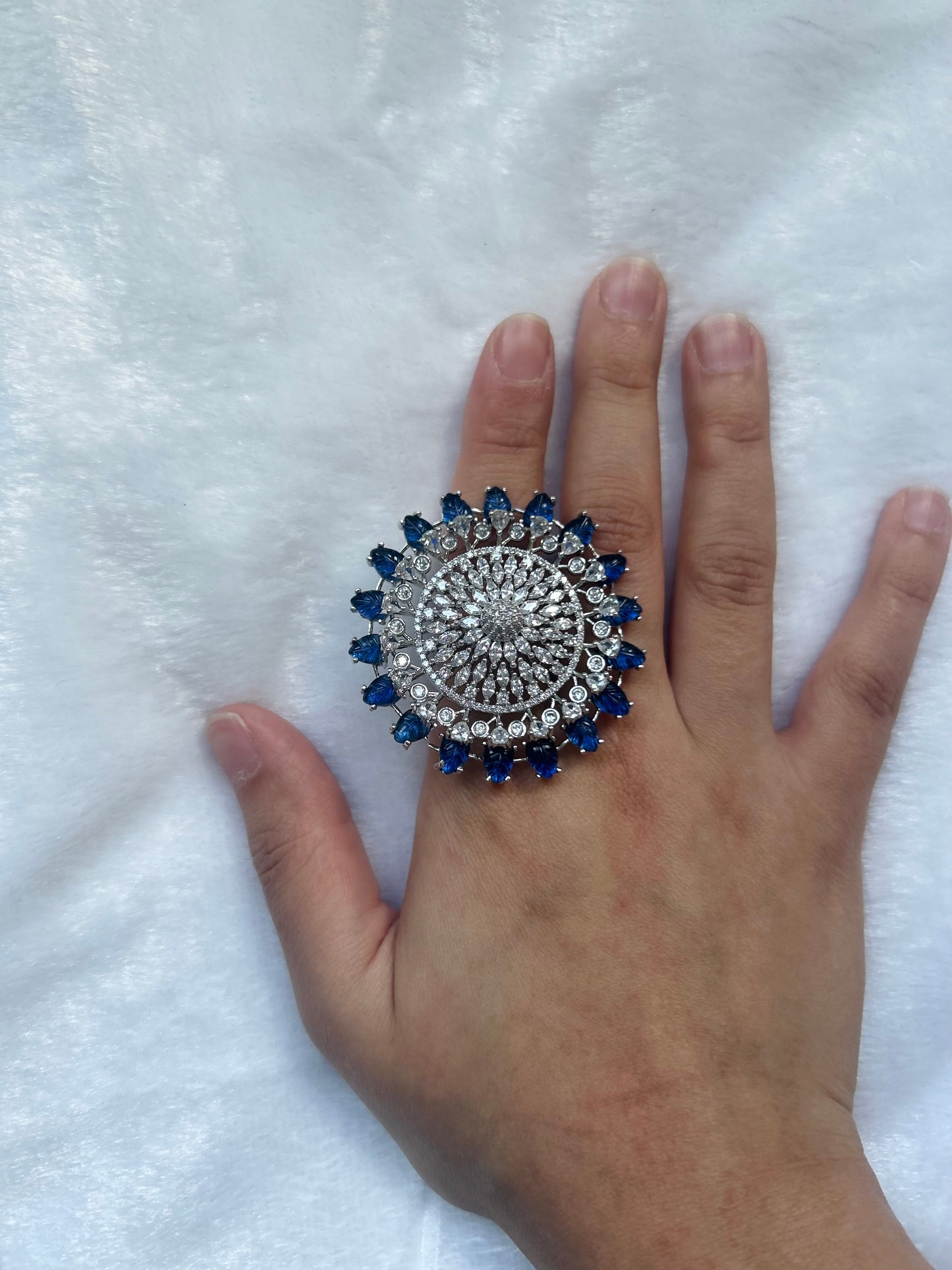 AD Blue Flower Ring