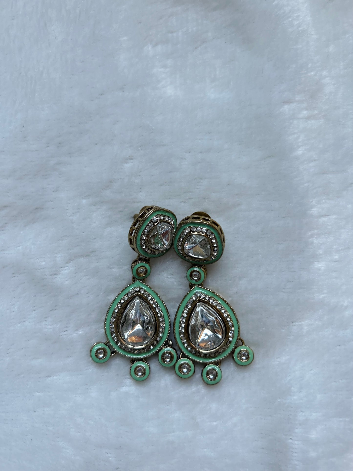 Mint Kundan Earrings