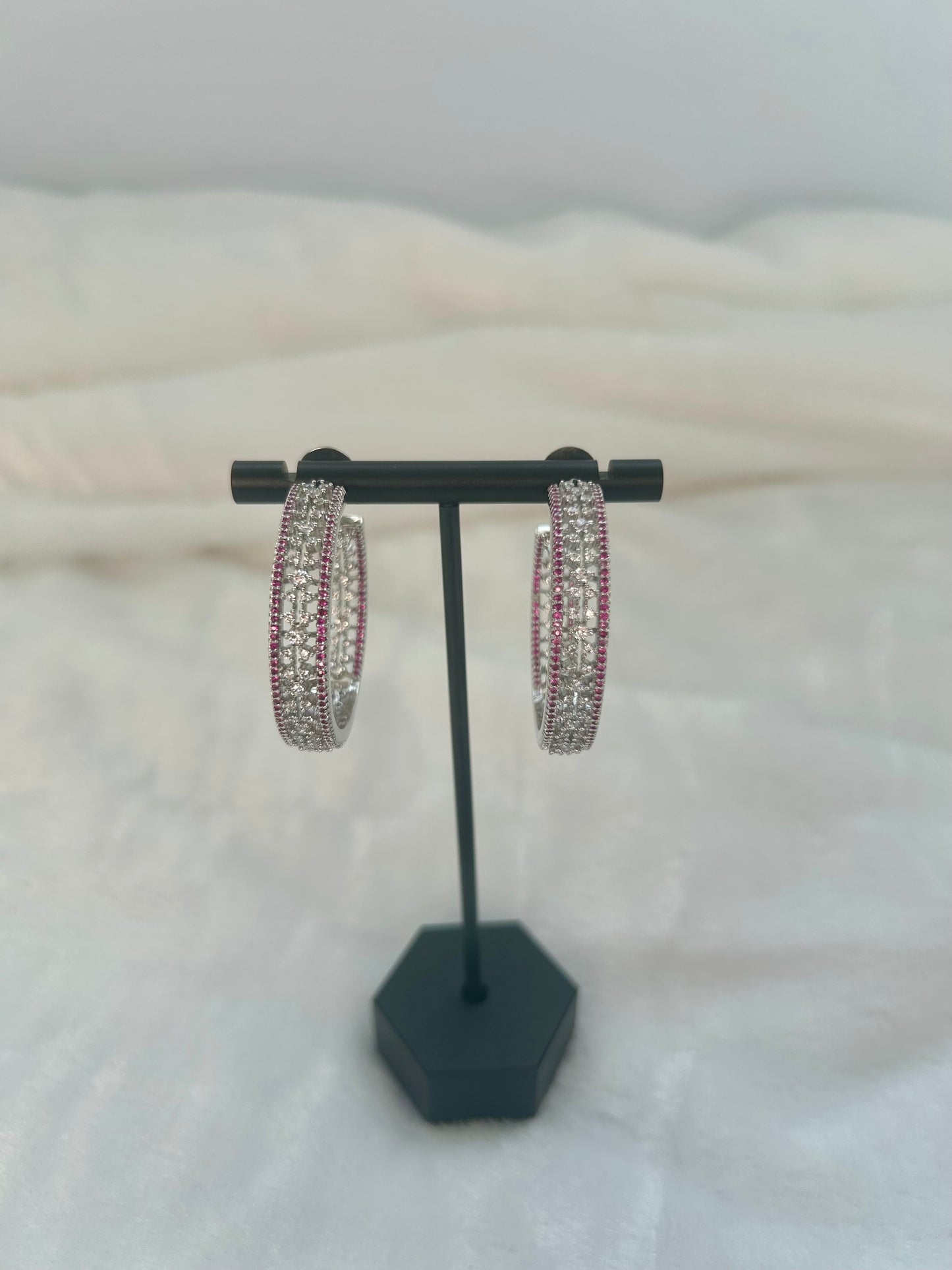 AD Ruby Hoop Earrings