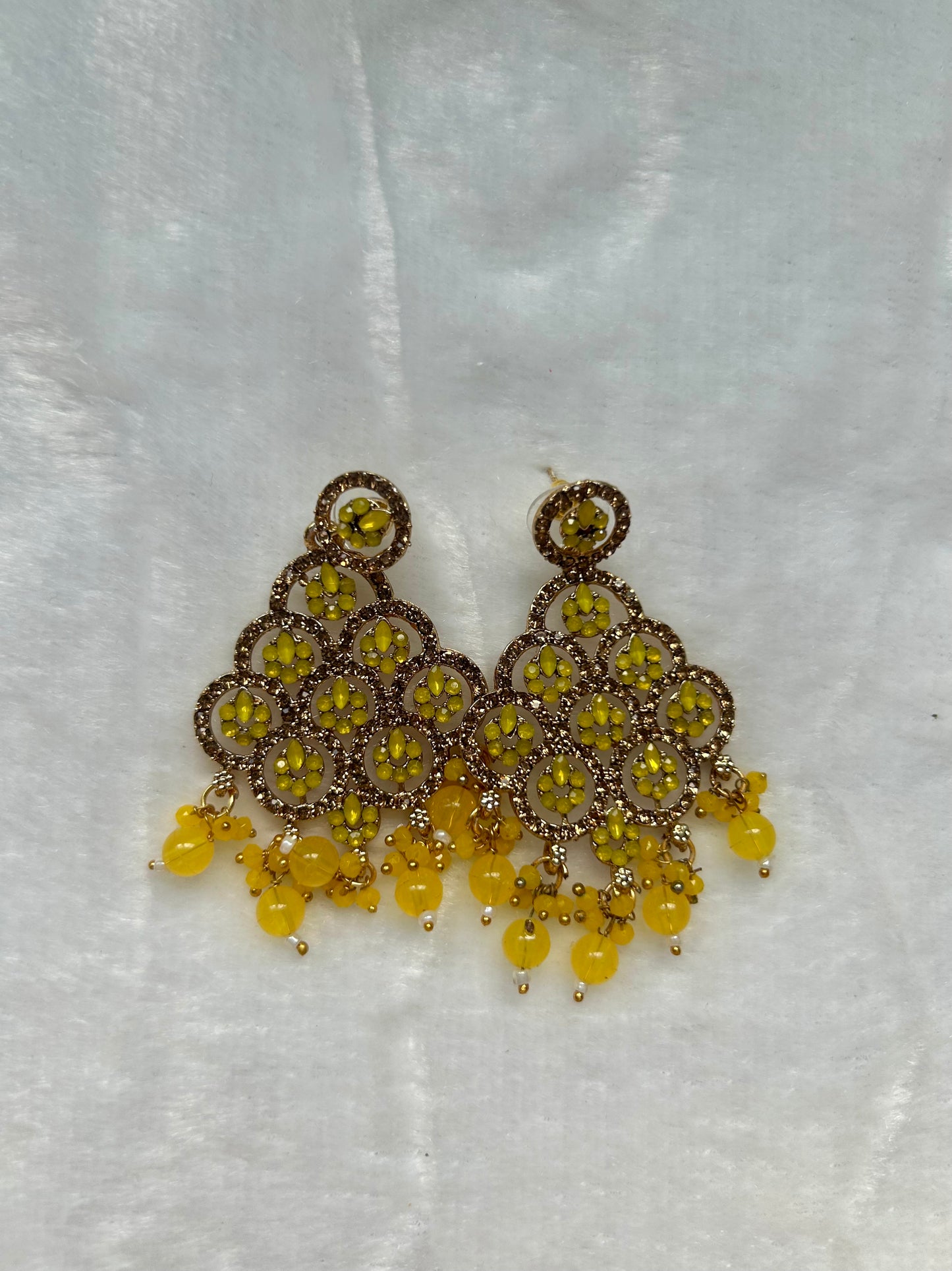 Yellow Polki Earrings