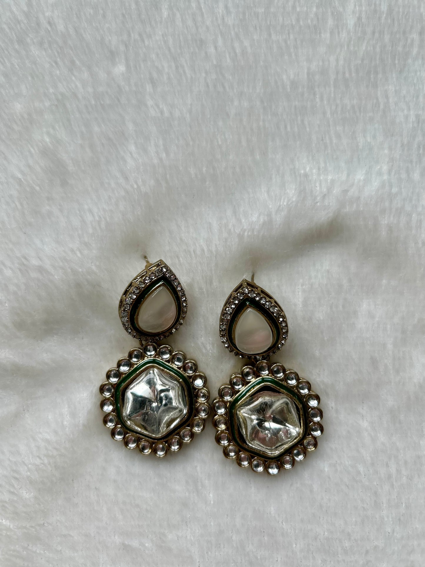 Green Kundan Earrings