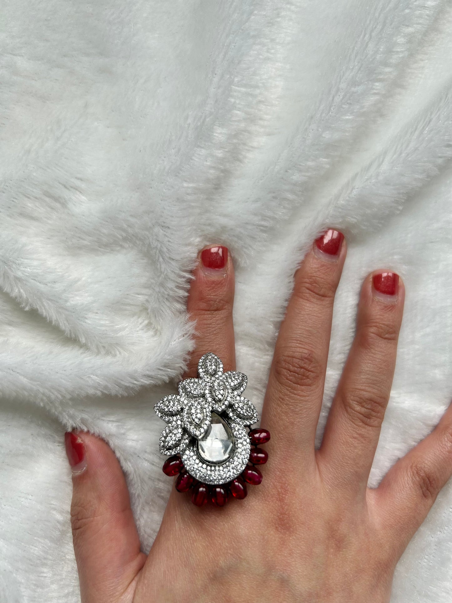 AD Floral Ruby Ring