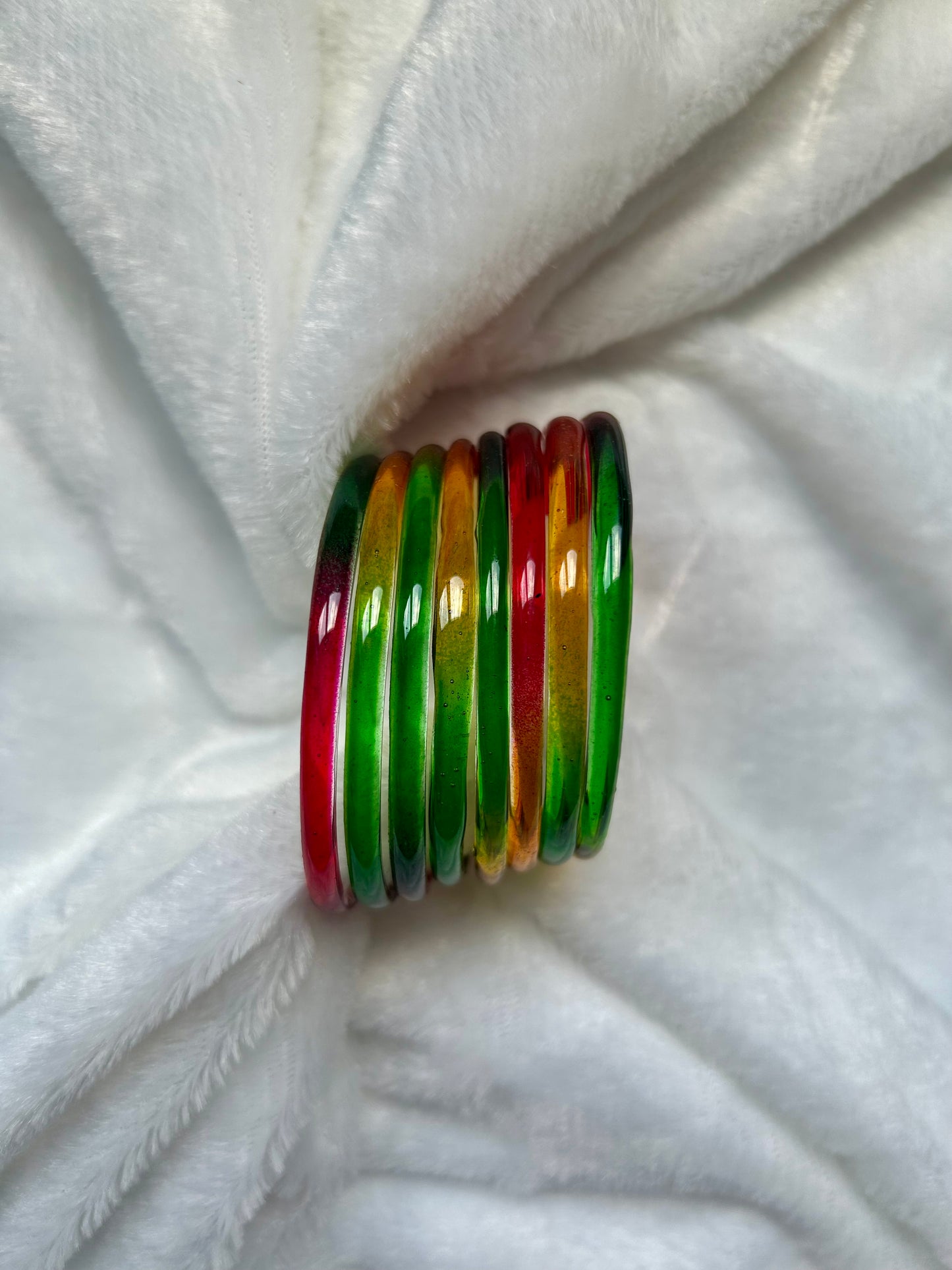 SIZE 2.6 Multi Glass Jelly Bangles