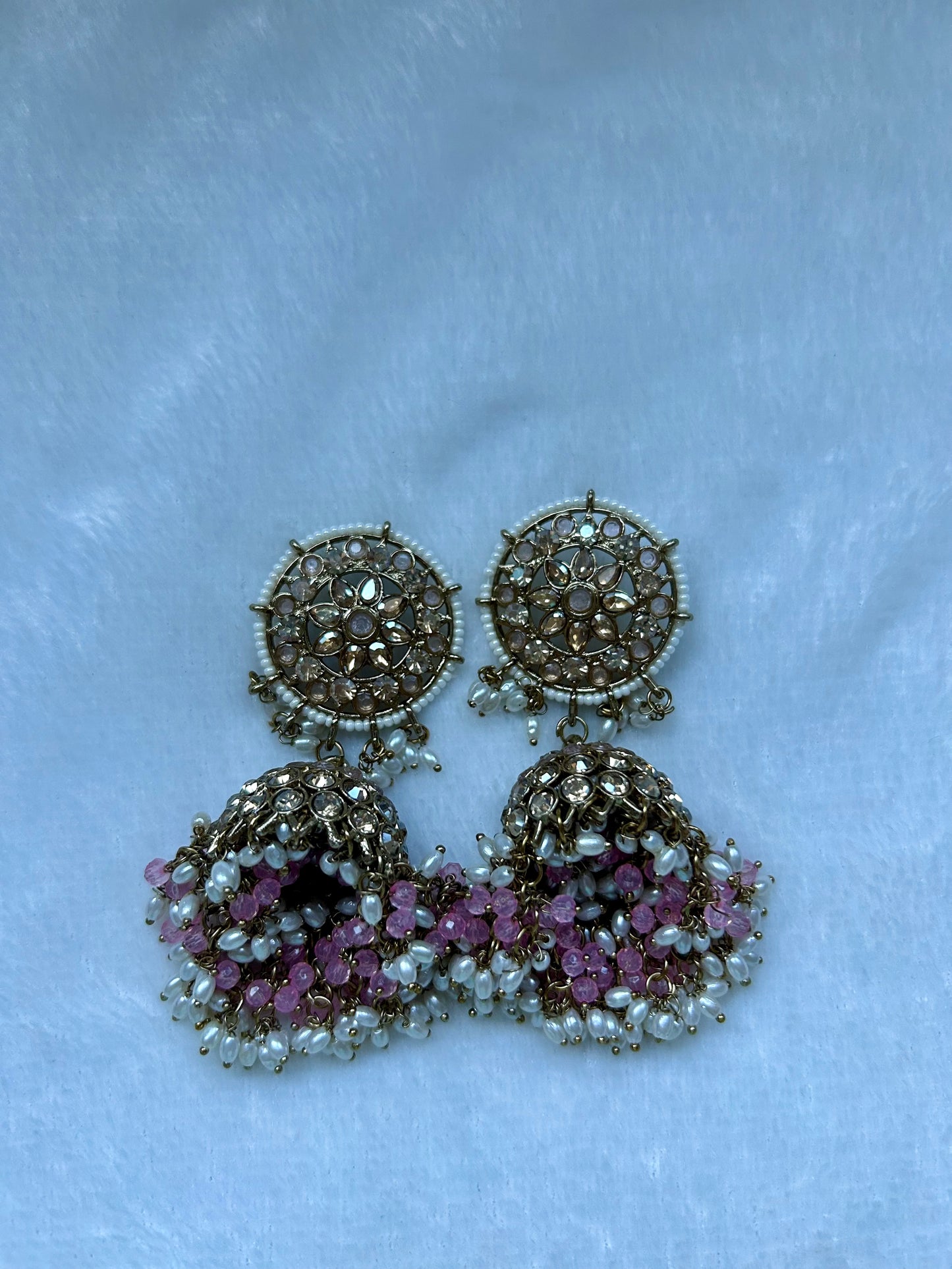 Light Pink Kundan Earrings