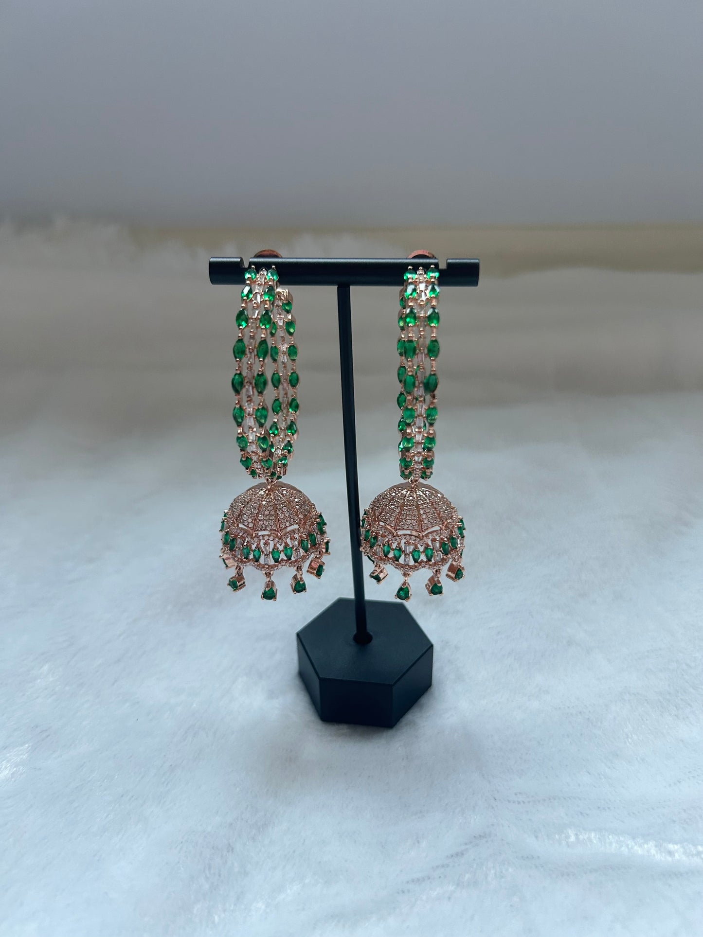 AD Green & Gold Jhumka Waliyaan