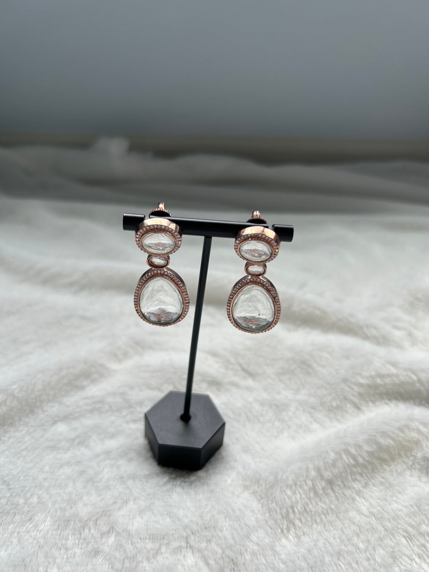 Kundan Rose Gold Earrings