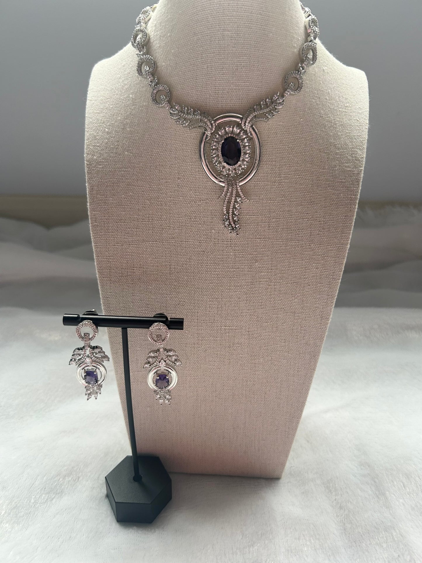 Purple AD Necklace Set