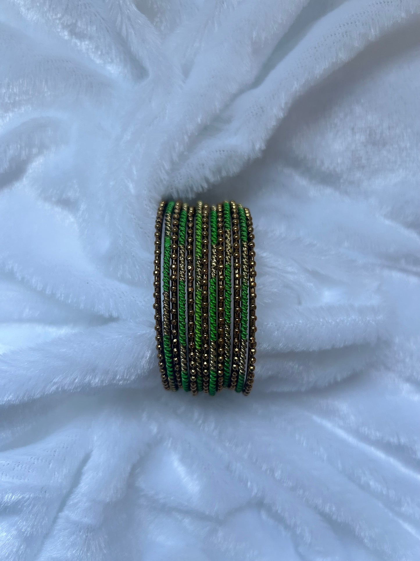 Bright Green & Gold Bangles