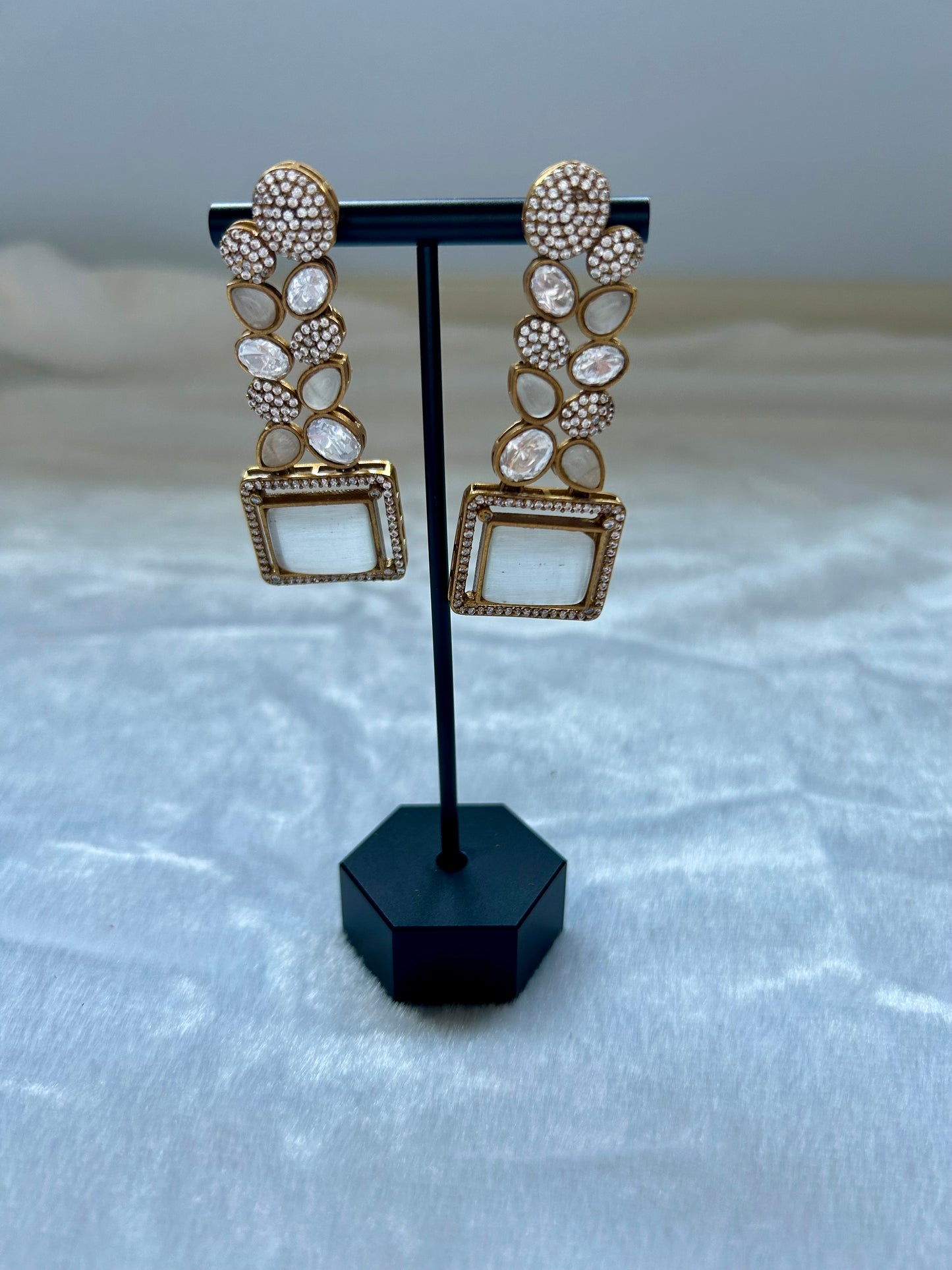 White Doublet Earrings