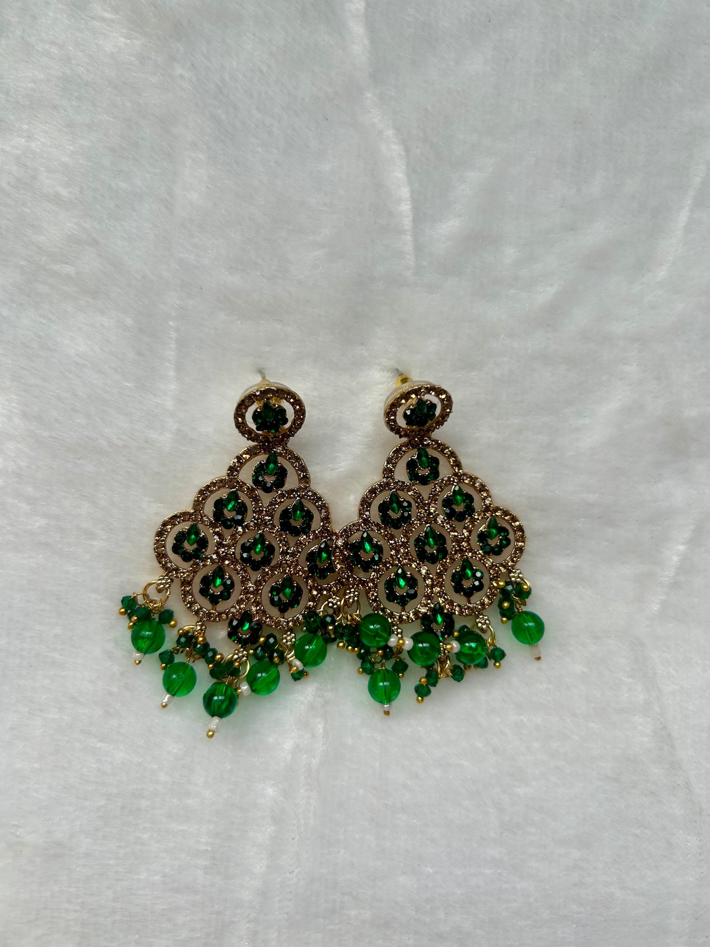 Emerald Green Polki Earrings