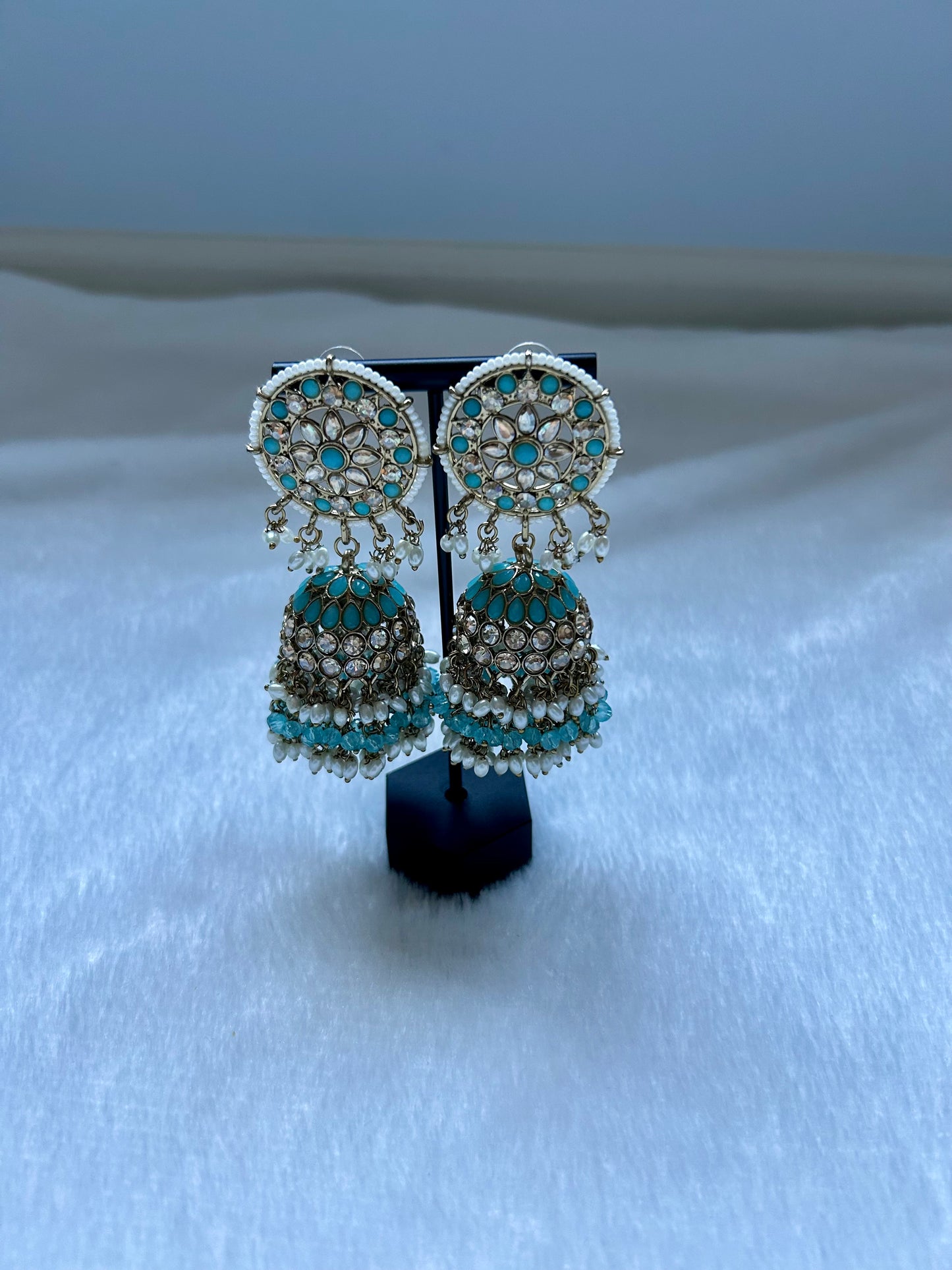 Blue Kundan Earrings
