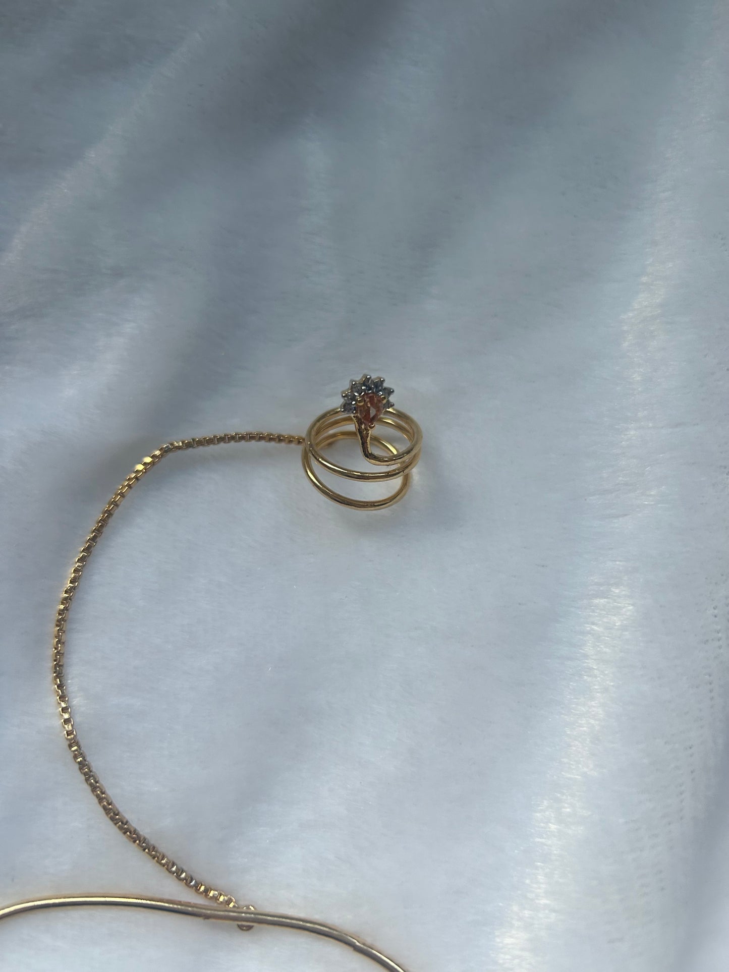 Topaz Bracelet Cuff with Ring