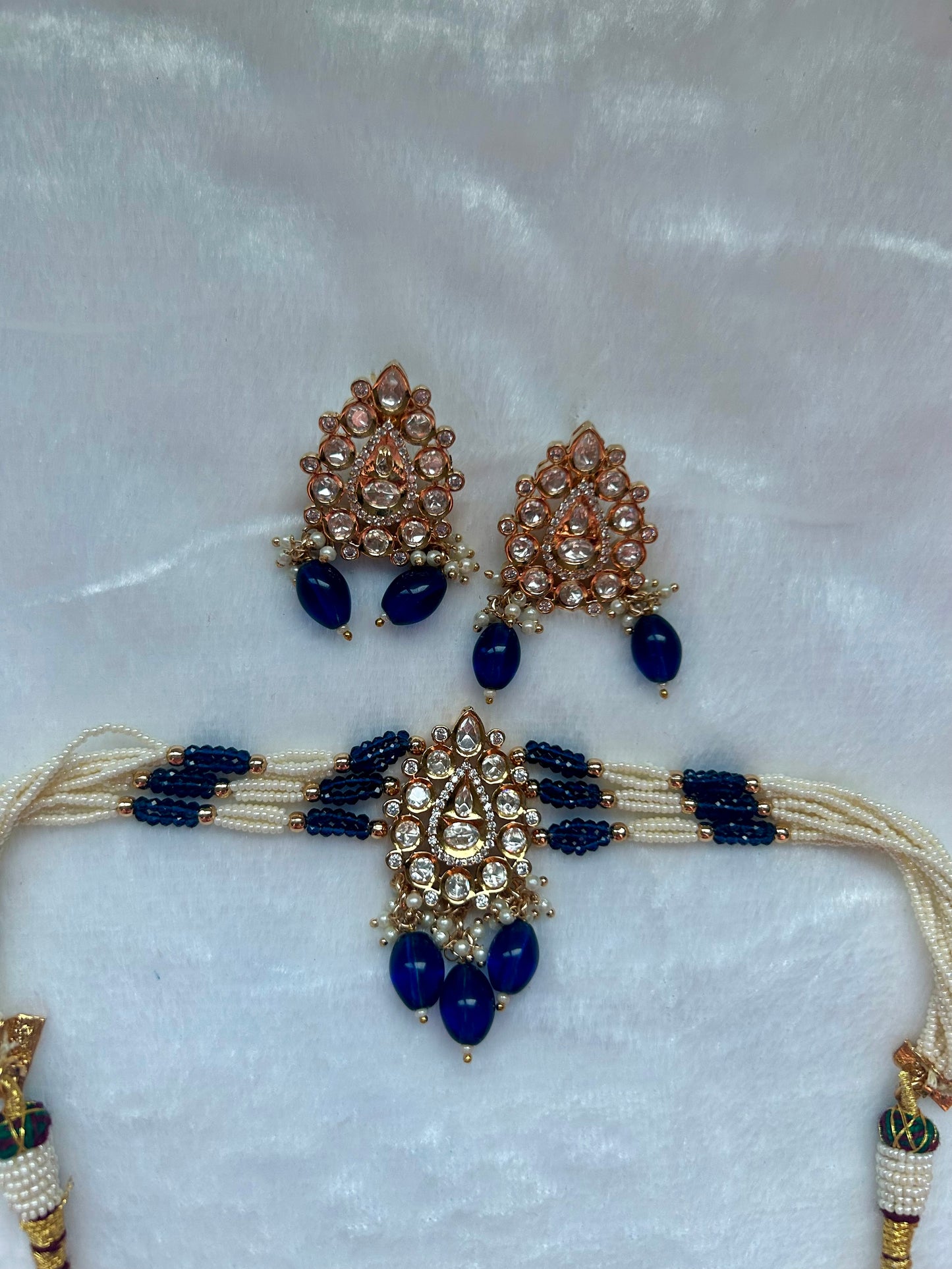 Royal Blue Tyaani Choker Set