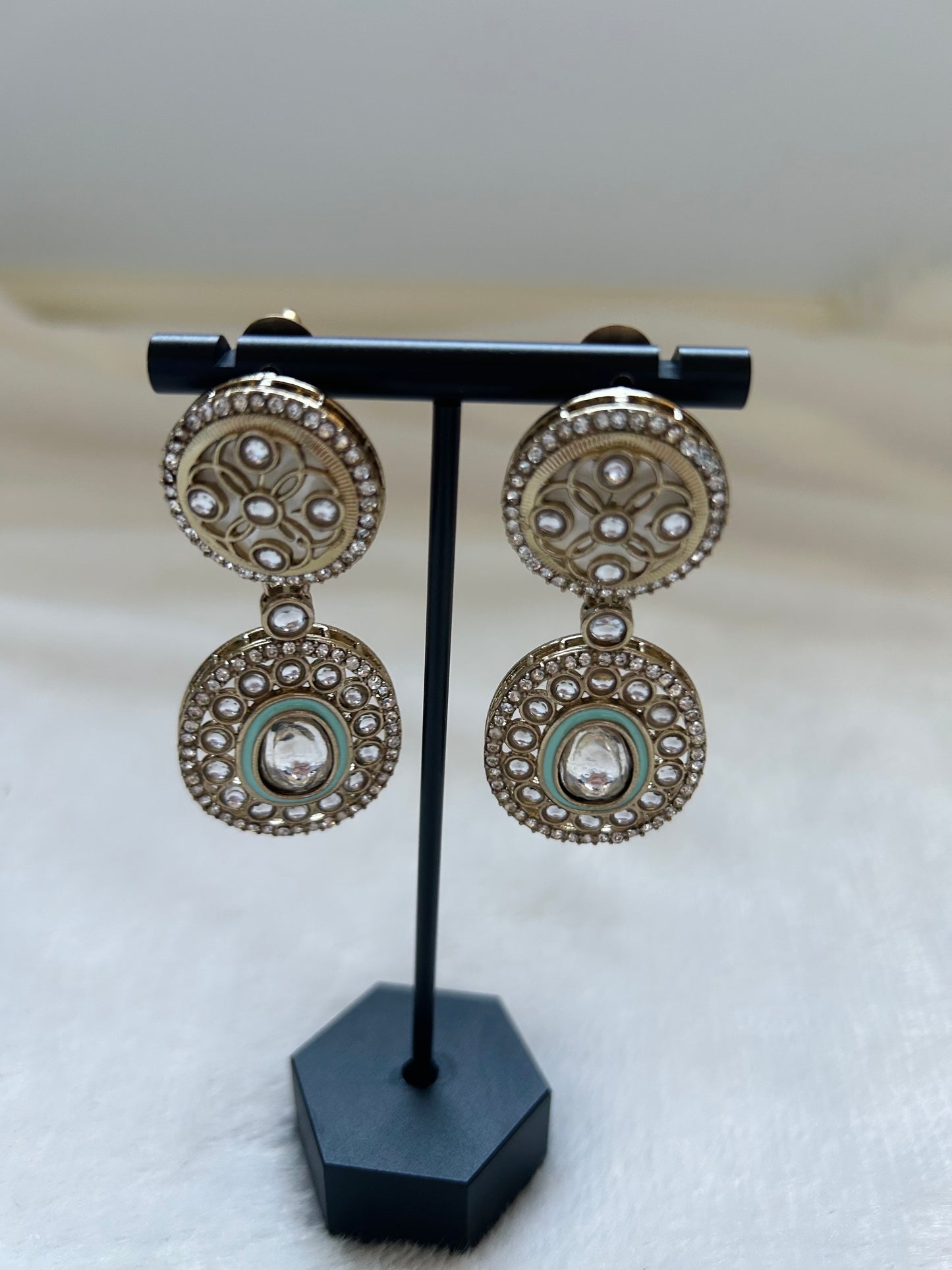 Mint Kundan Earrings
