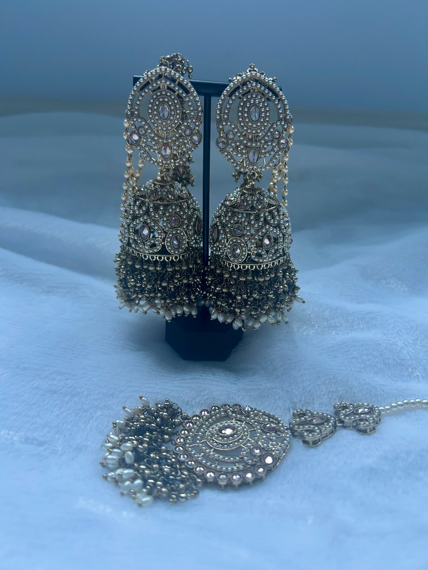 Bronze Polki Sahara Jhumki Tikka Set