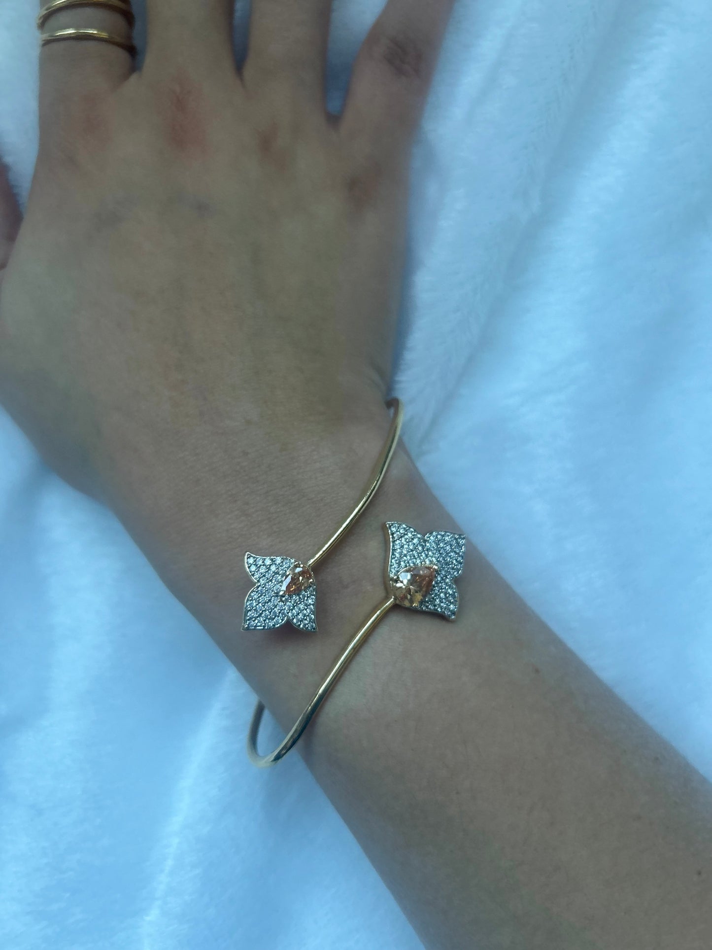 Topaz Bracelet Cuff with Ring