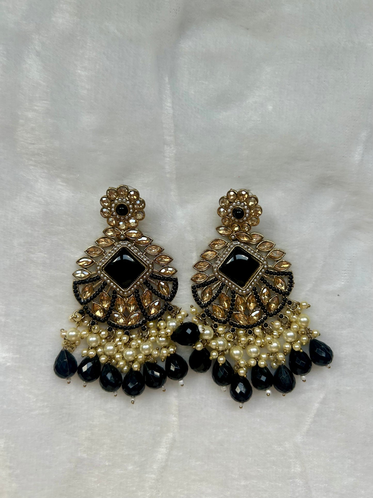 Black Kundan Earrings