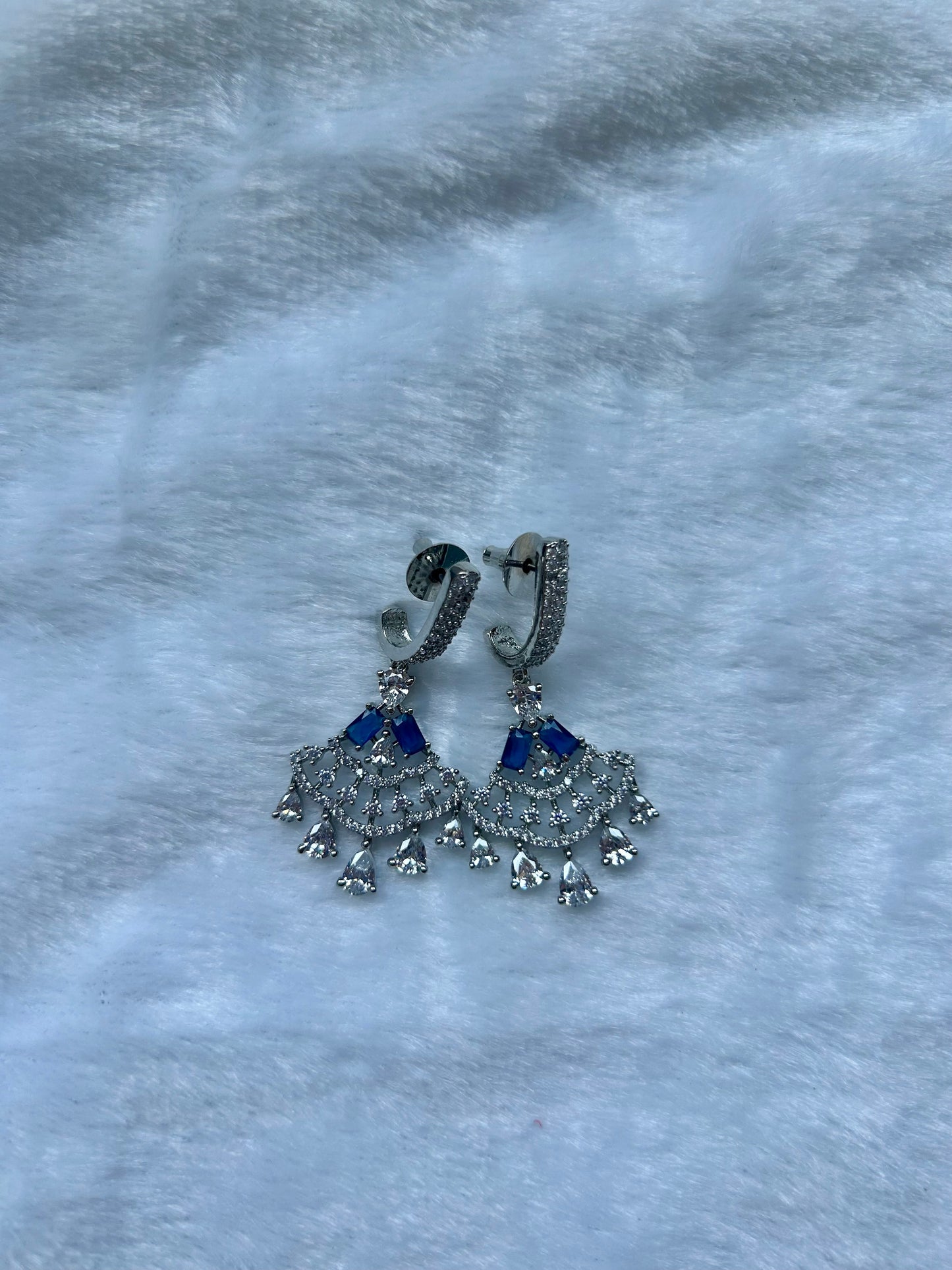 Royal Blue CZ Earrings