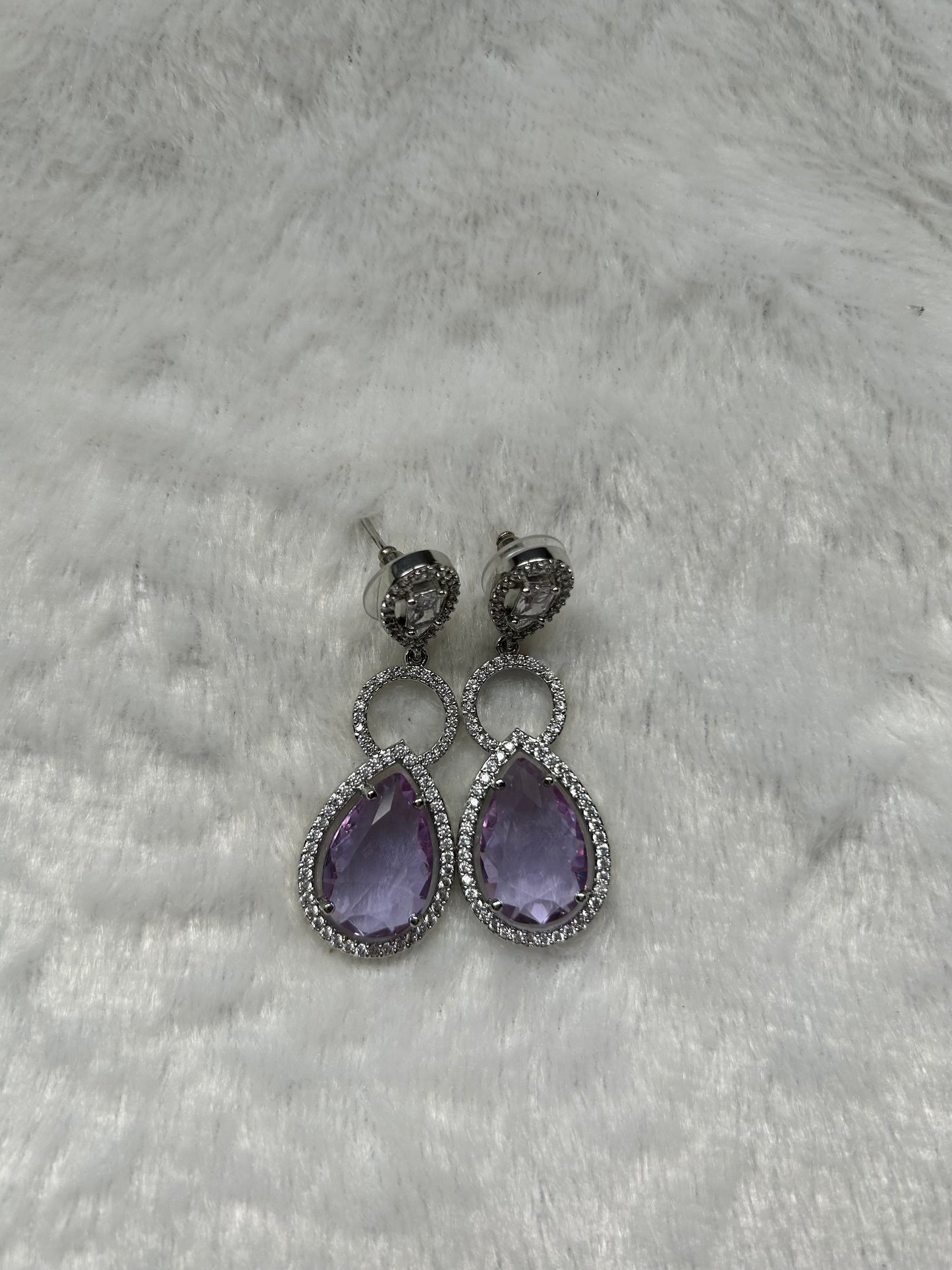 CZ Purple Earrings