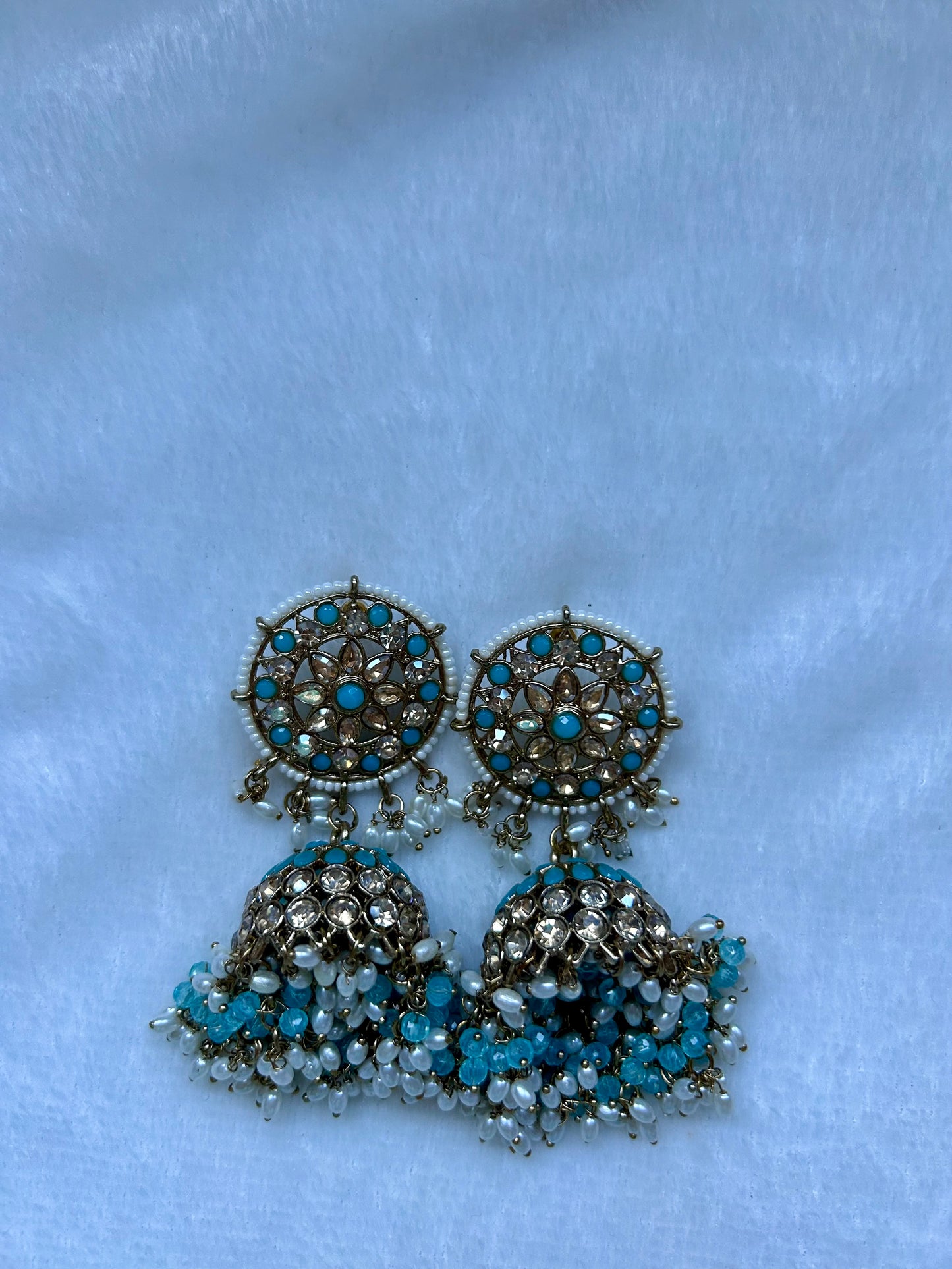 Blue Kundan Earrings