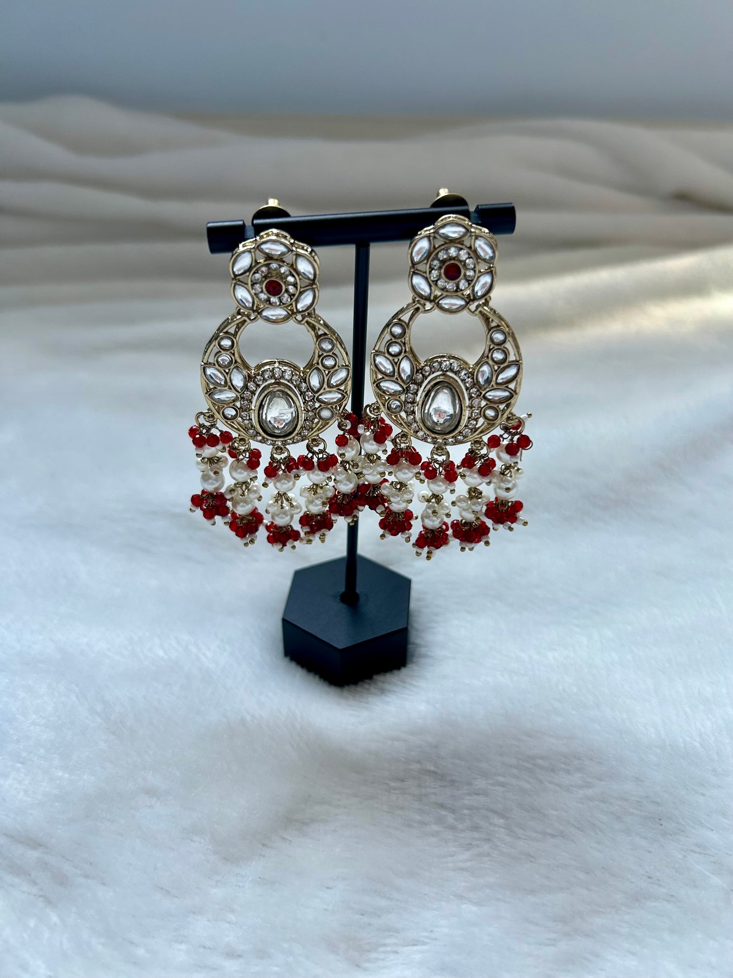 Red Kundan Earrings