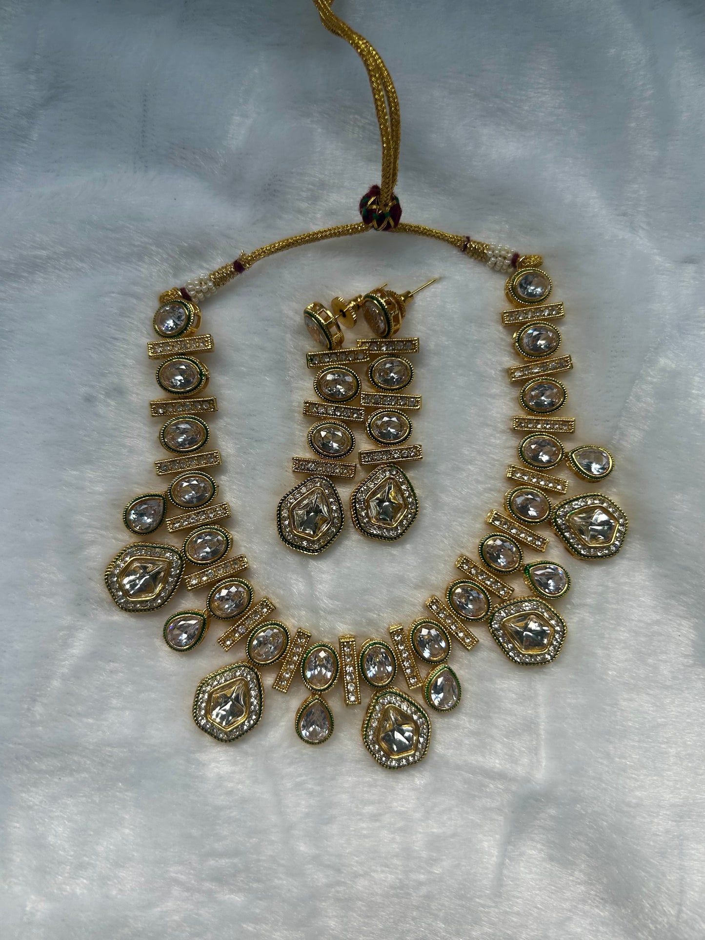 Green Enamel Kundan Choker Set