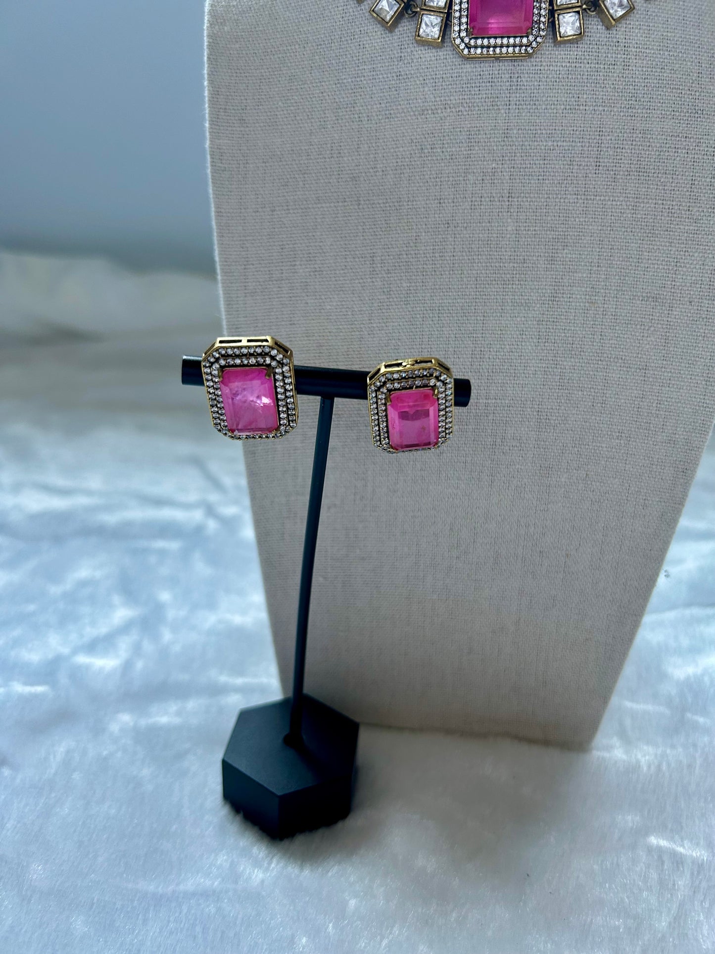 Pink Uncut Kundan & Doublet Choker Set