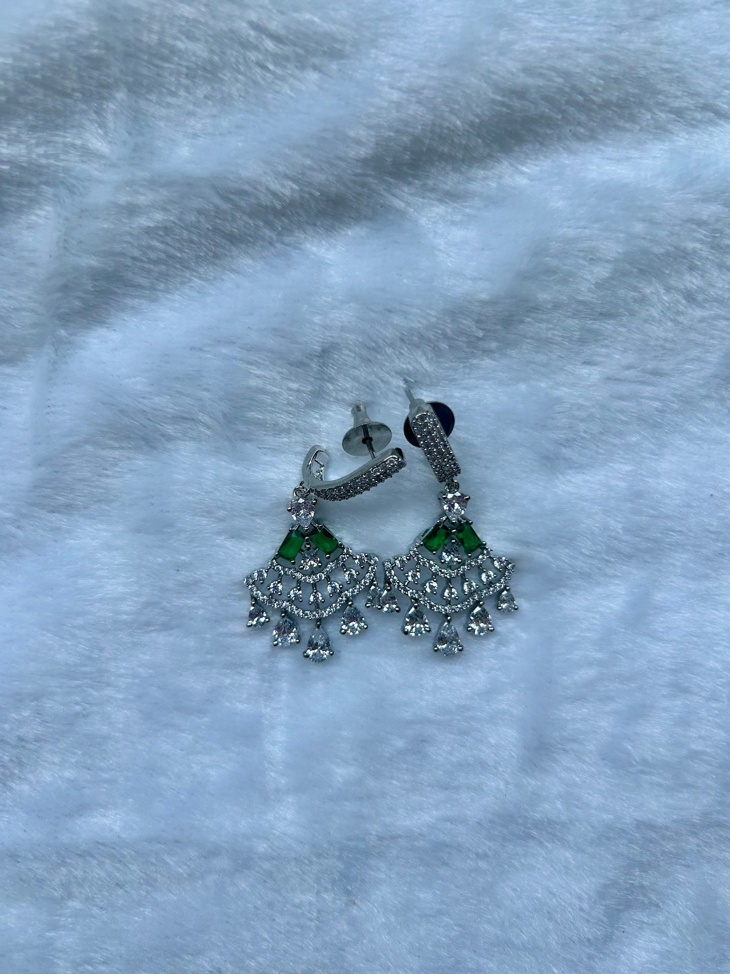Emerald Green CZ Earrings