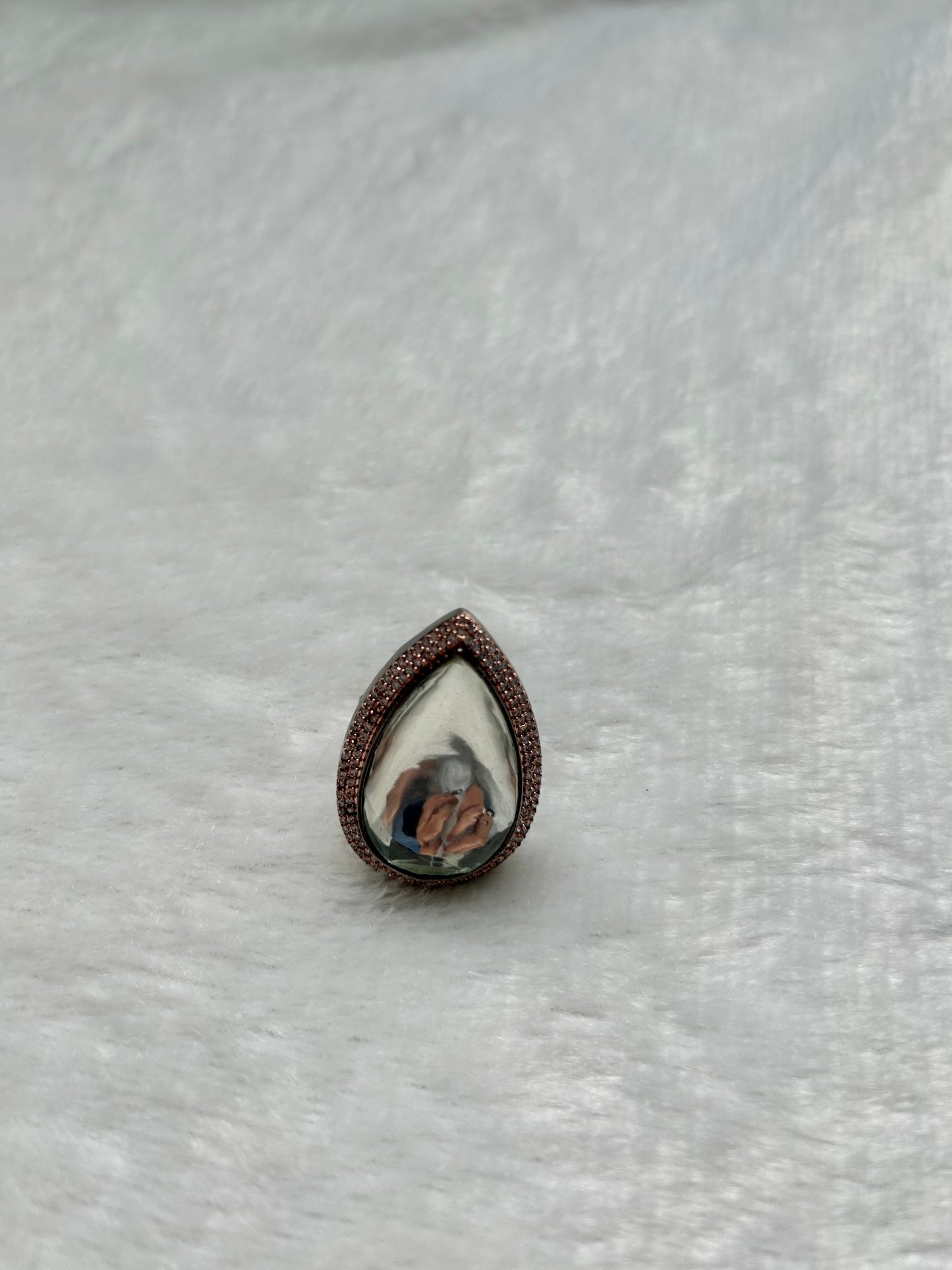 AD Rose Gold Teardrop Ring