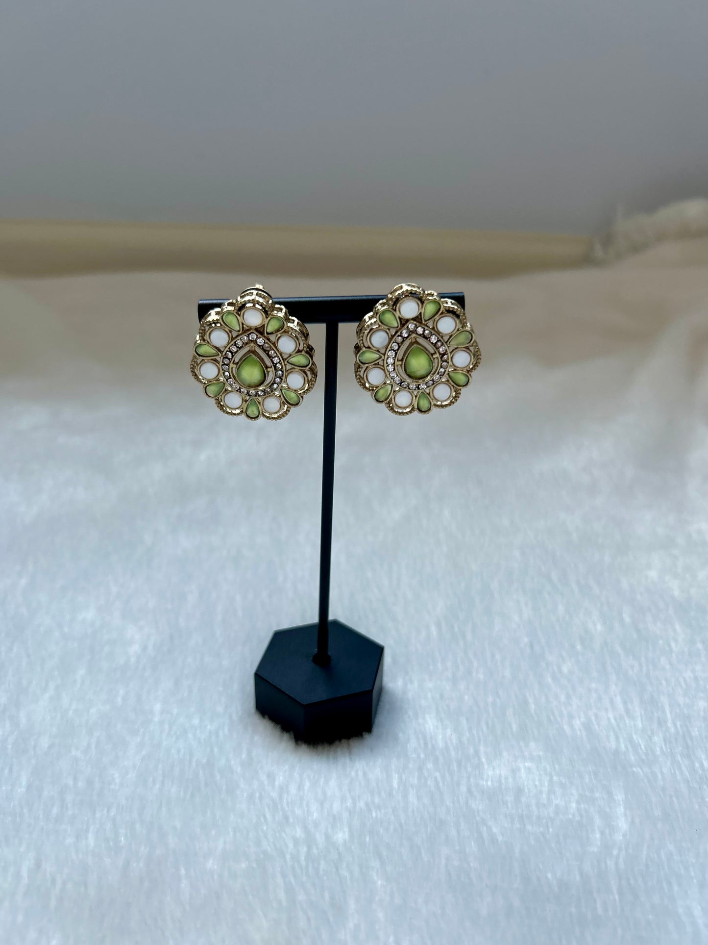 Light Green Polki Studs