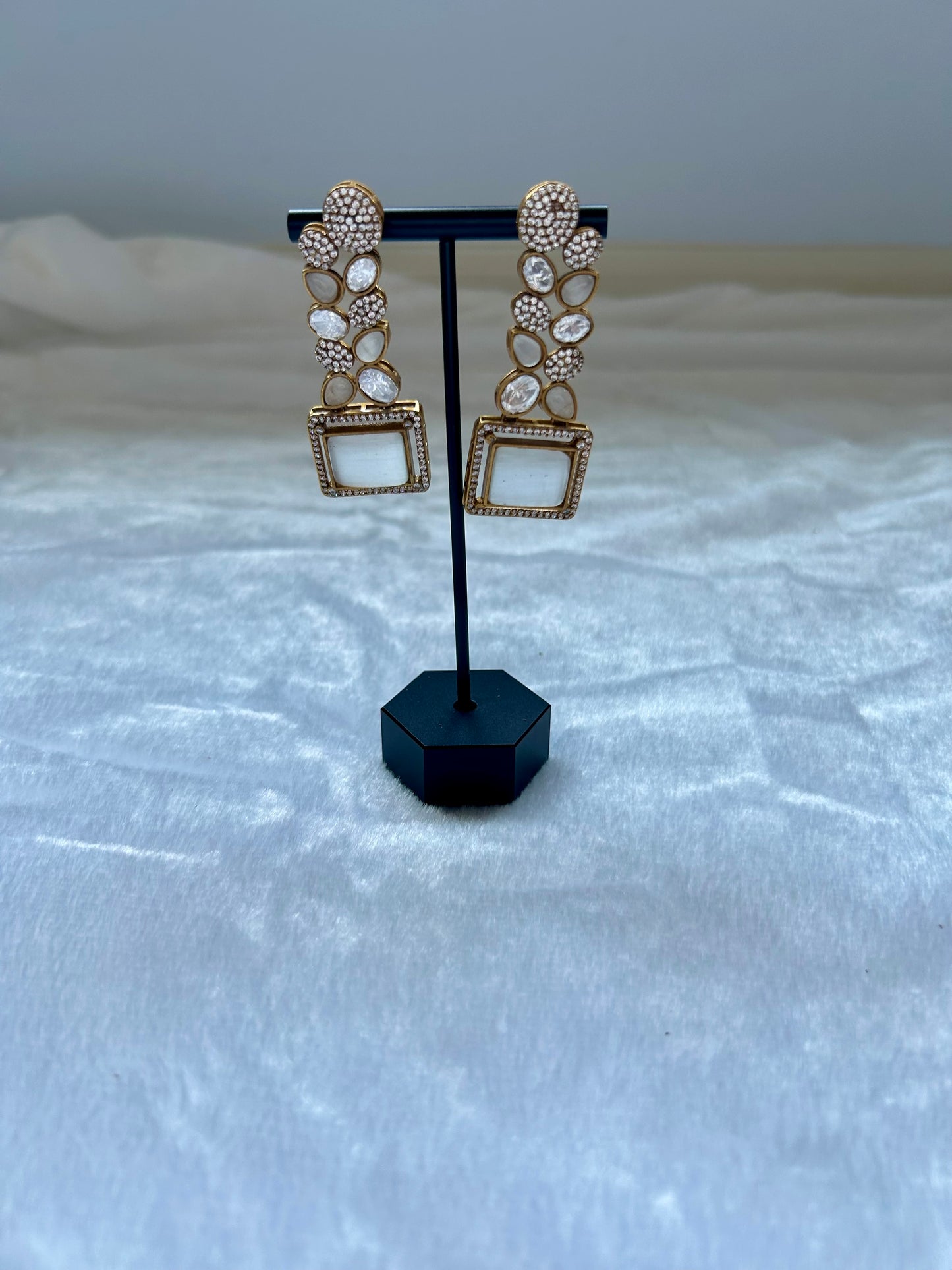 White Doublet Earrings