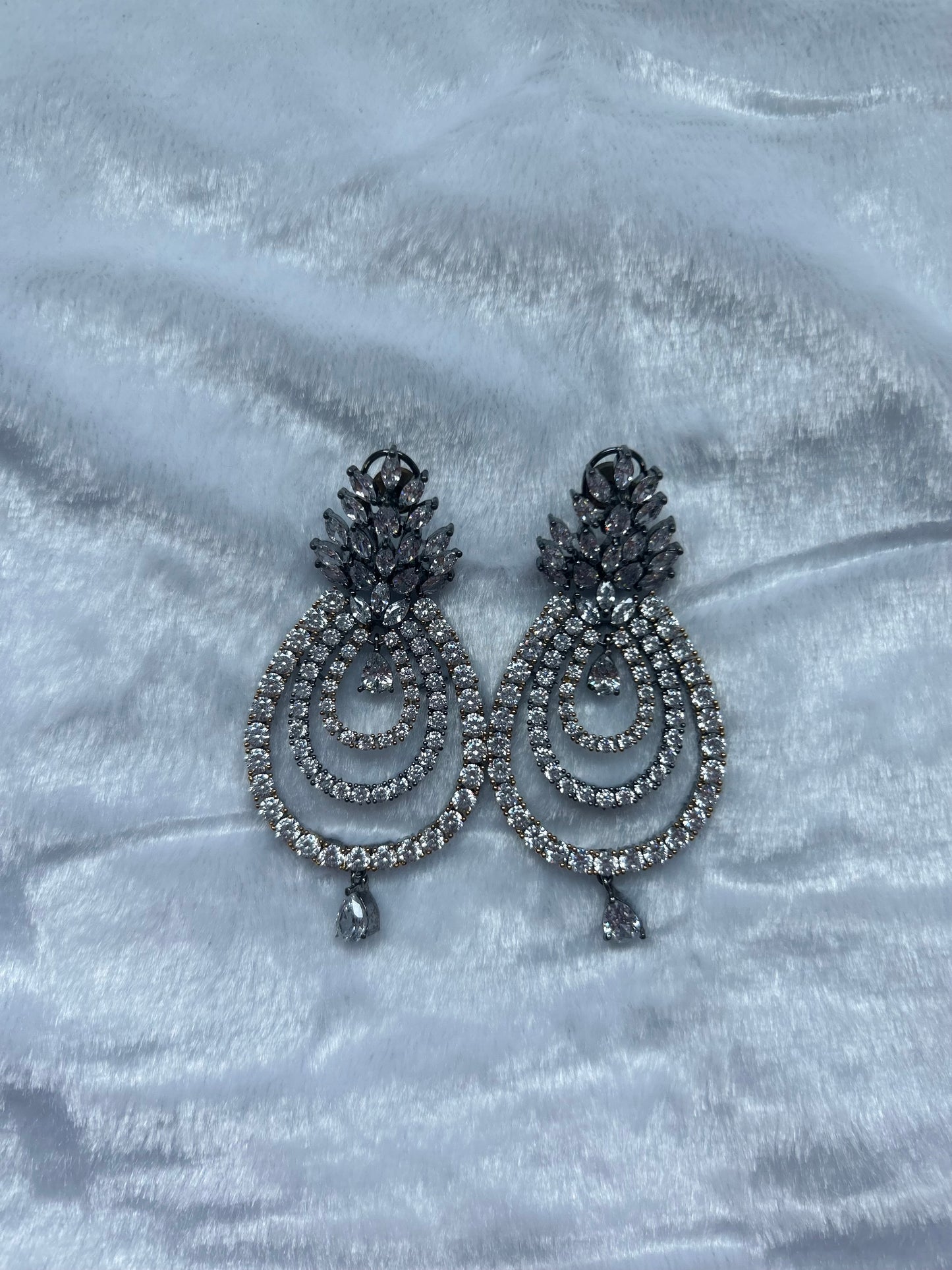 Dual Toned Chandbali Earrings