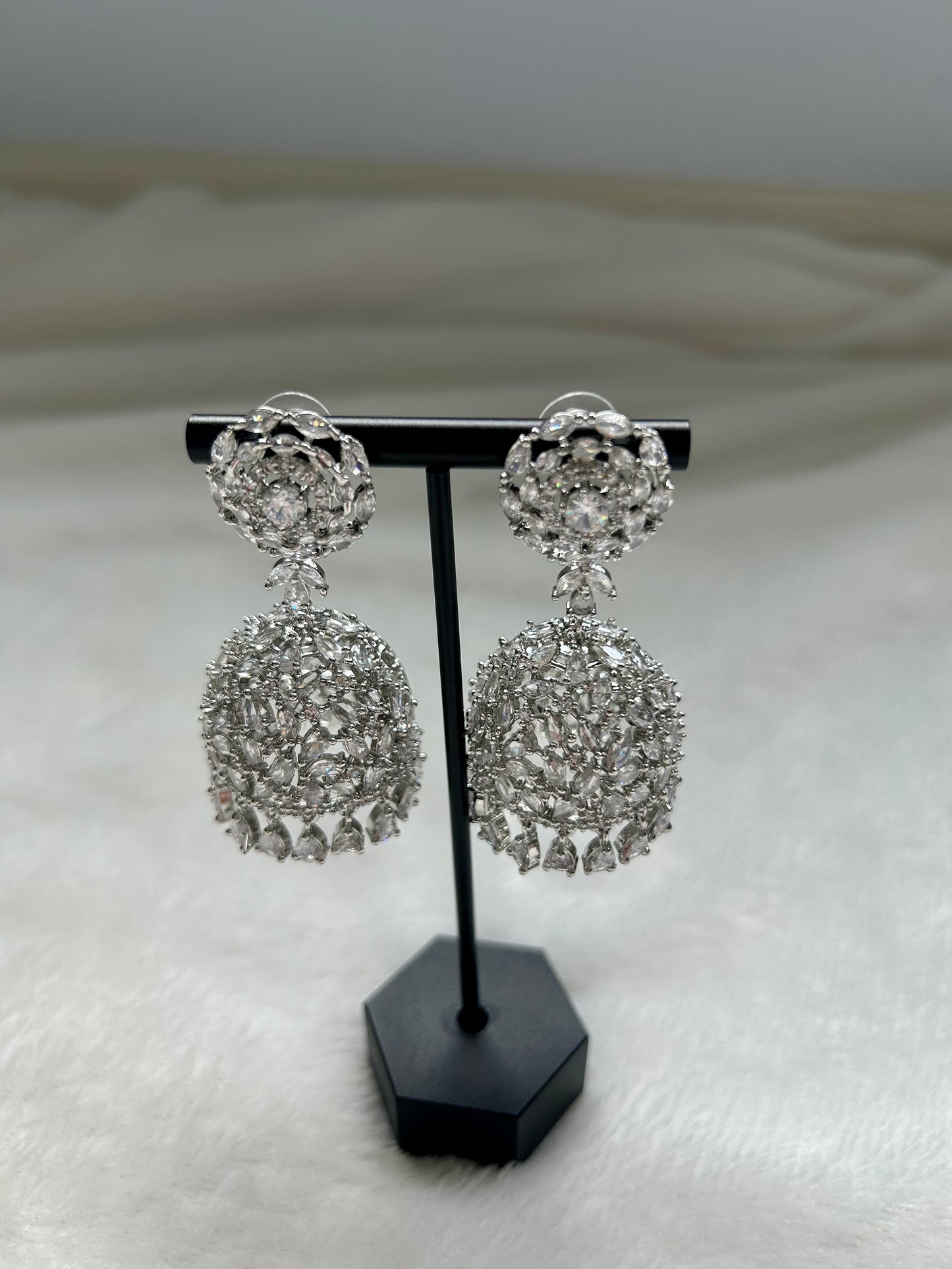 AD Silver Jhumkas