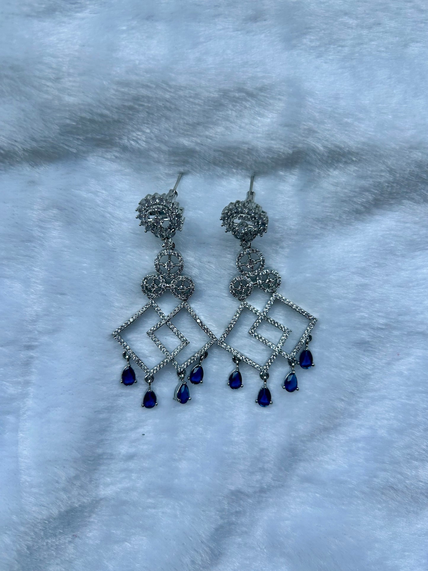 Royal Blue CZ Earrings