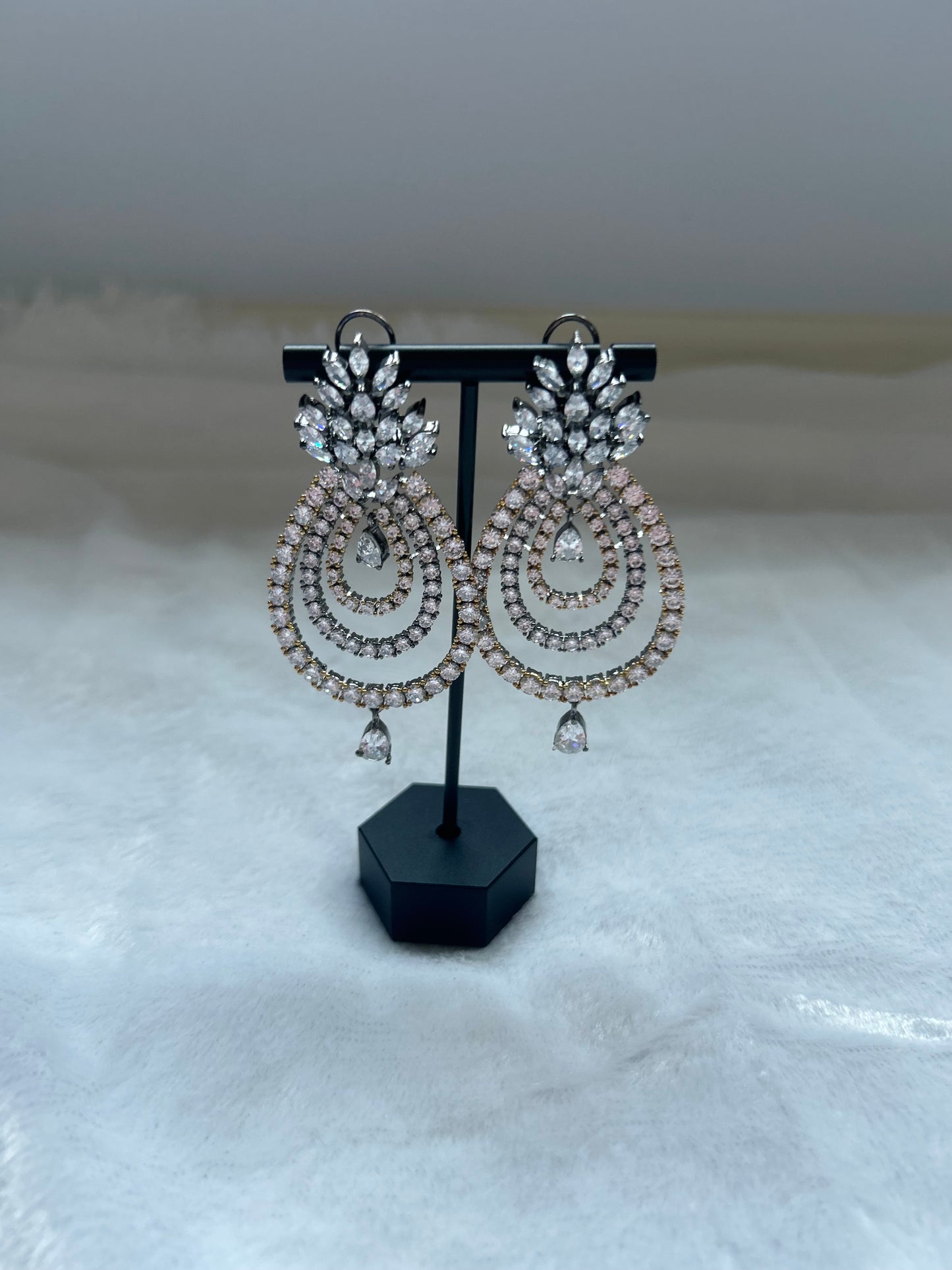 Dual Toned Chandbali Earrings