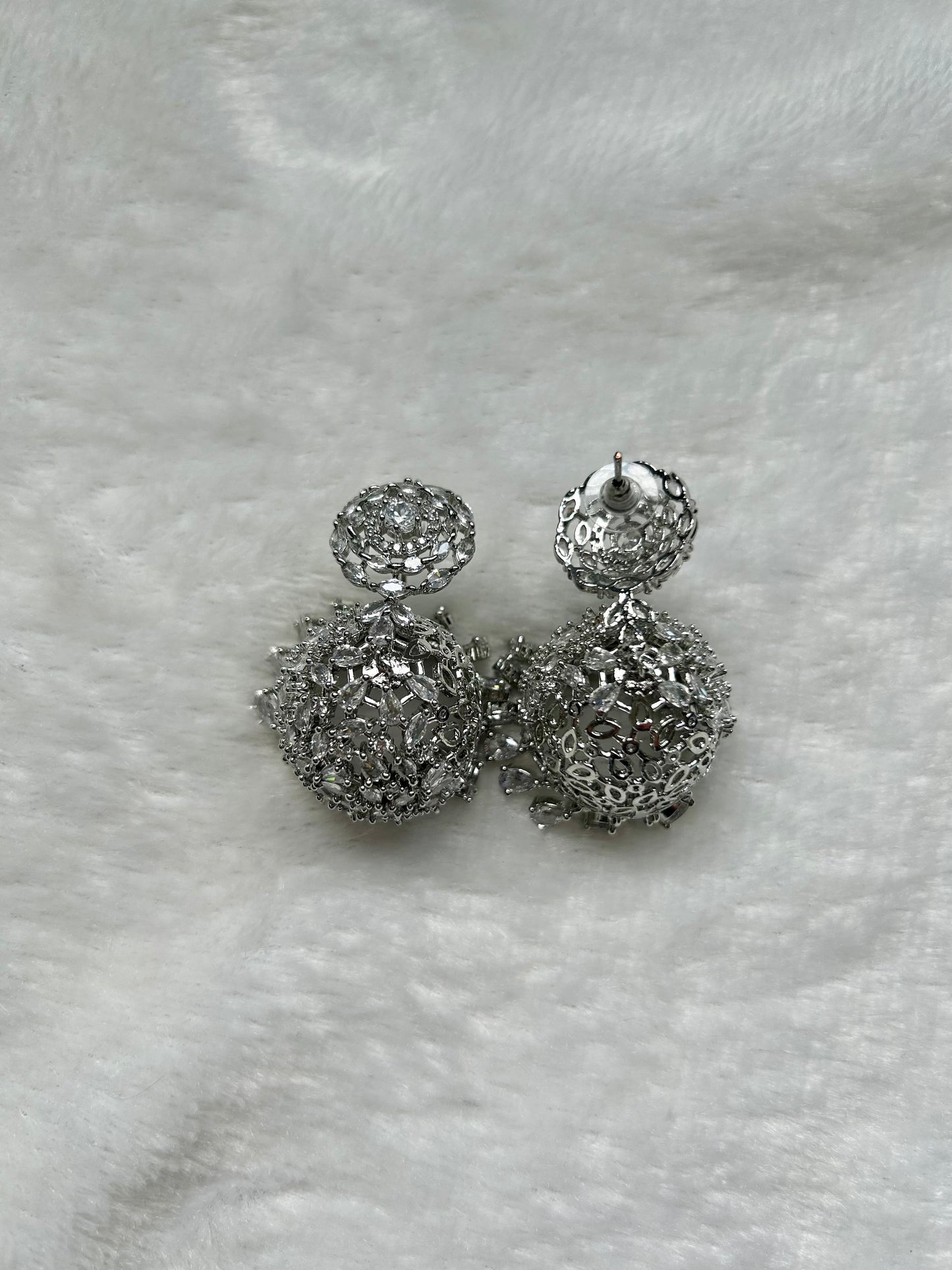 AD Silver Jhumkas