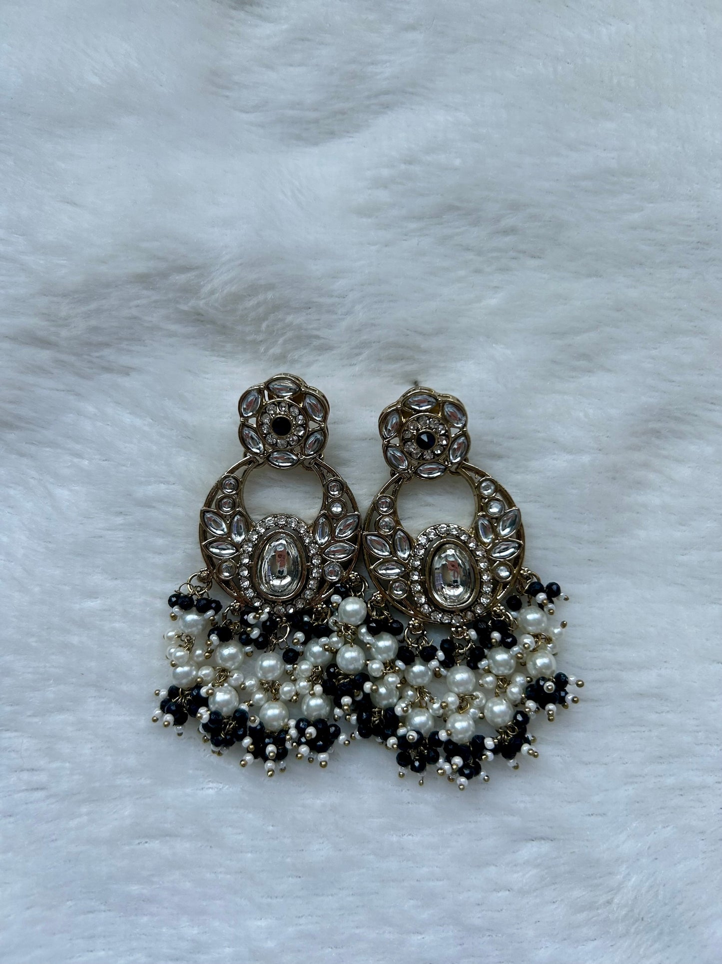 Black Kundan Earrings