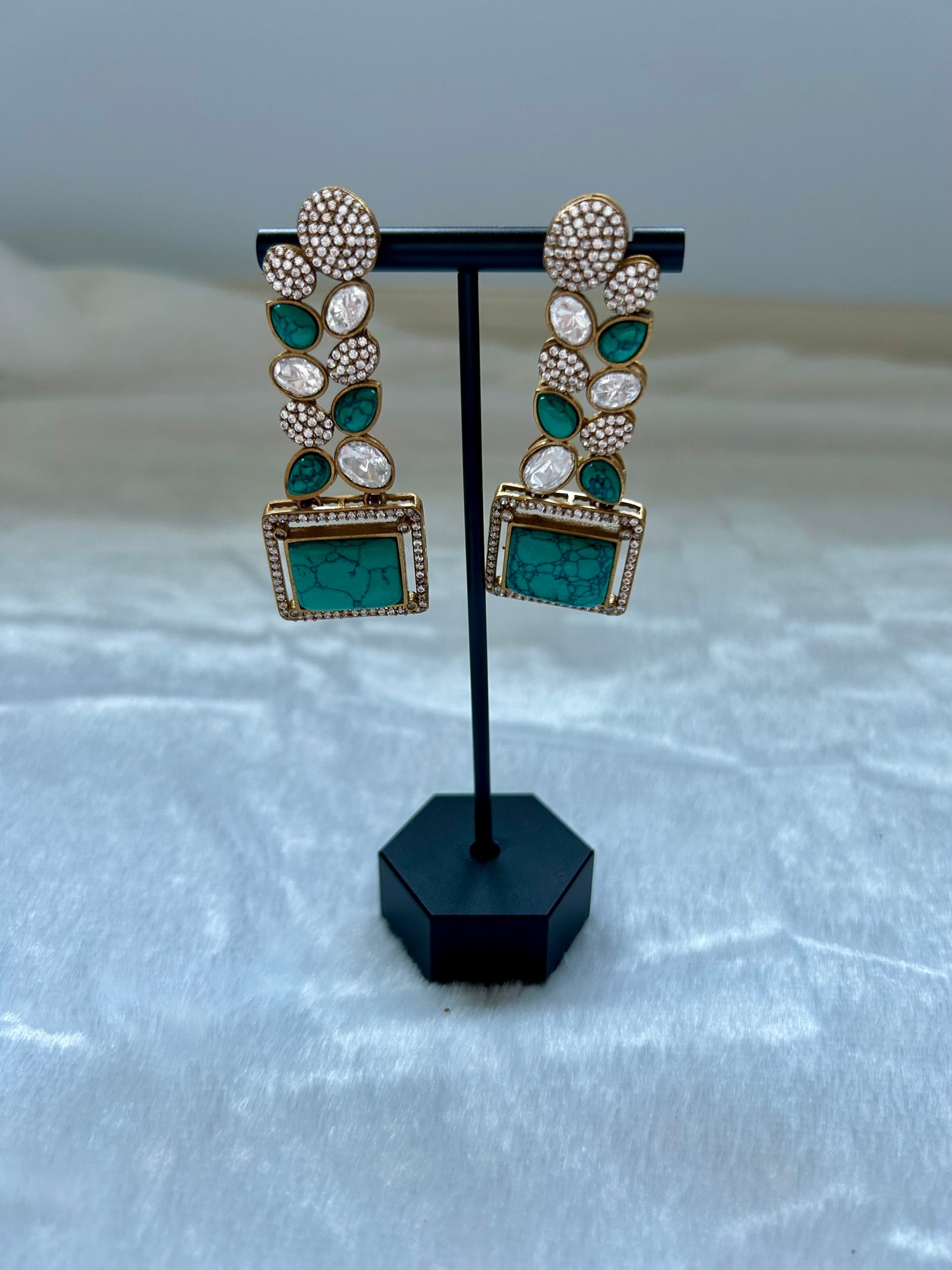 Ferozi Blue Doublet Earrings